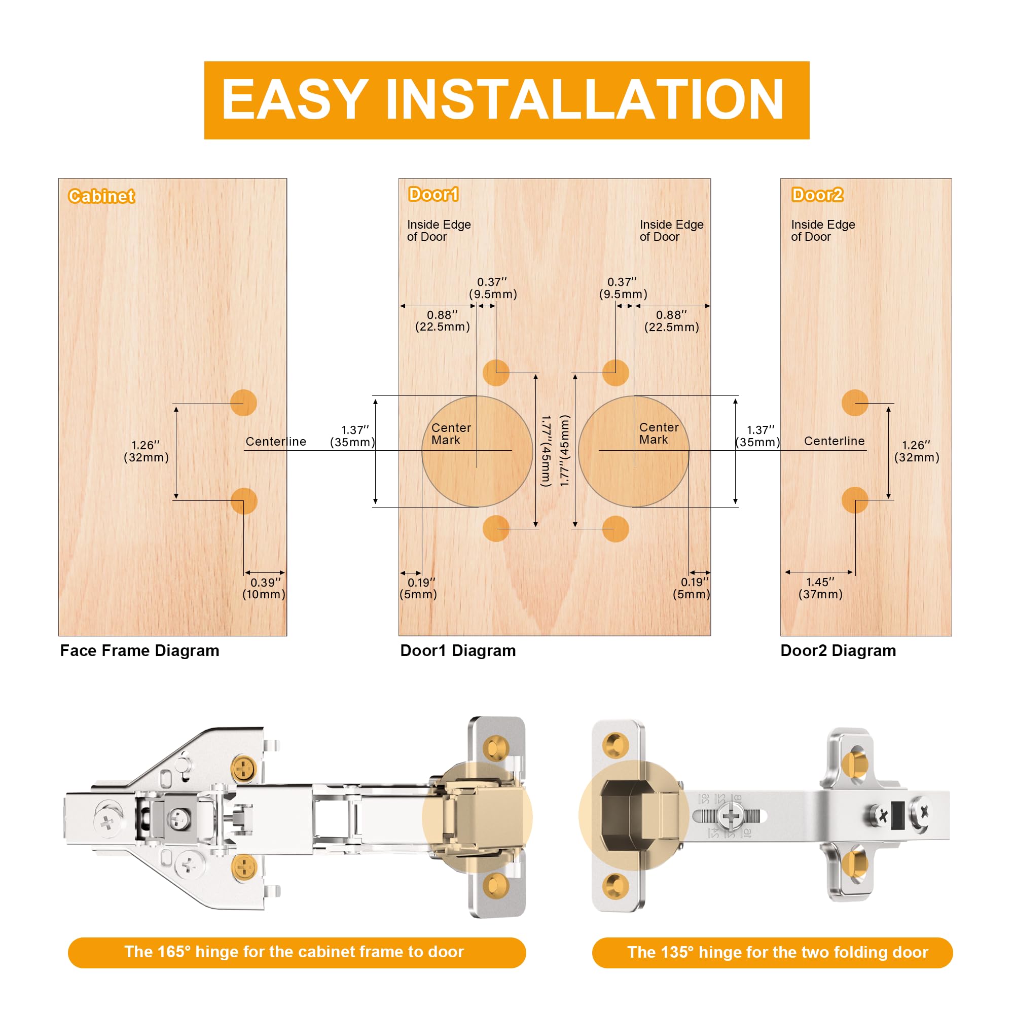 2-Pack 165 Degree Lazy Susan Hinges 50% Faster Install — Amazon image 9
