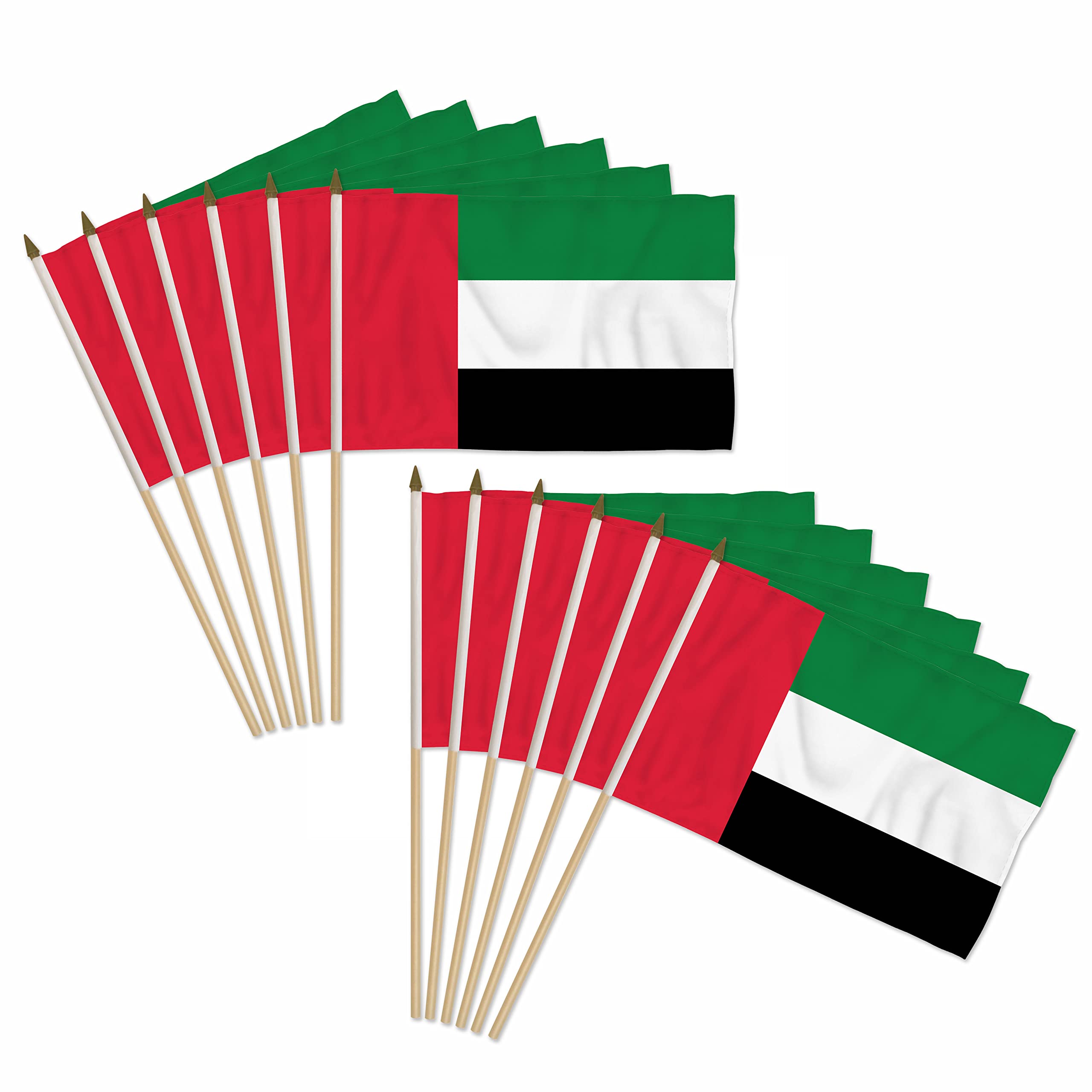 United Arab Emirates 12x18in Stick Flag - 1 dozen pack