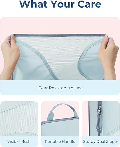 Miniatura 6 de BAGSMART Juego de 6 cubos de compresión para maletas, organizadores de maleta de compresión con bolsa de zapatos