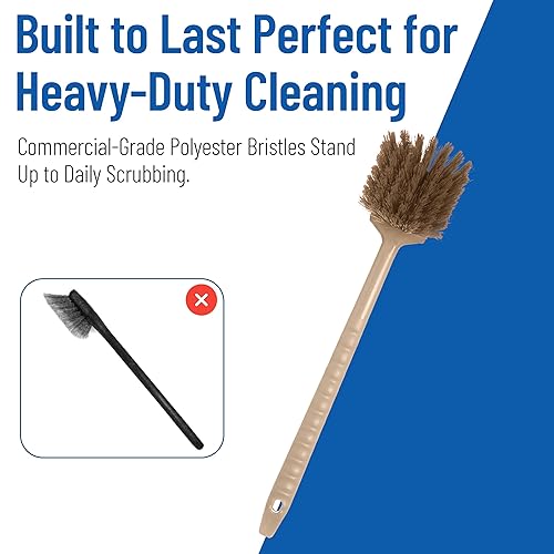 Vista 13 de SPARTA 40501EC14 Cepillo de plástico grande para fregar, cepillo de cocina, cepillo utilitario con mango largo para limpieza, 20 pulgadas, azul
