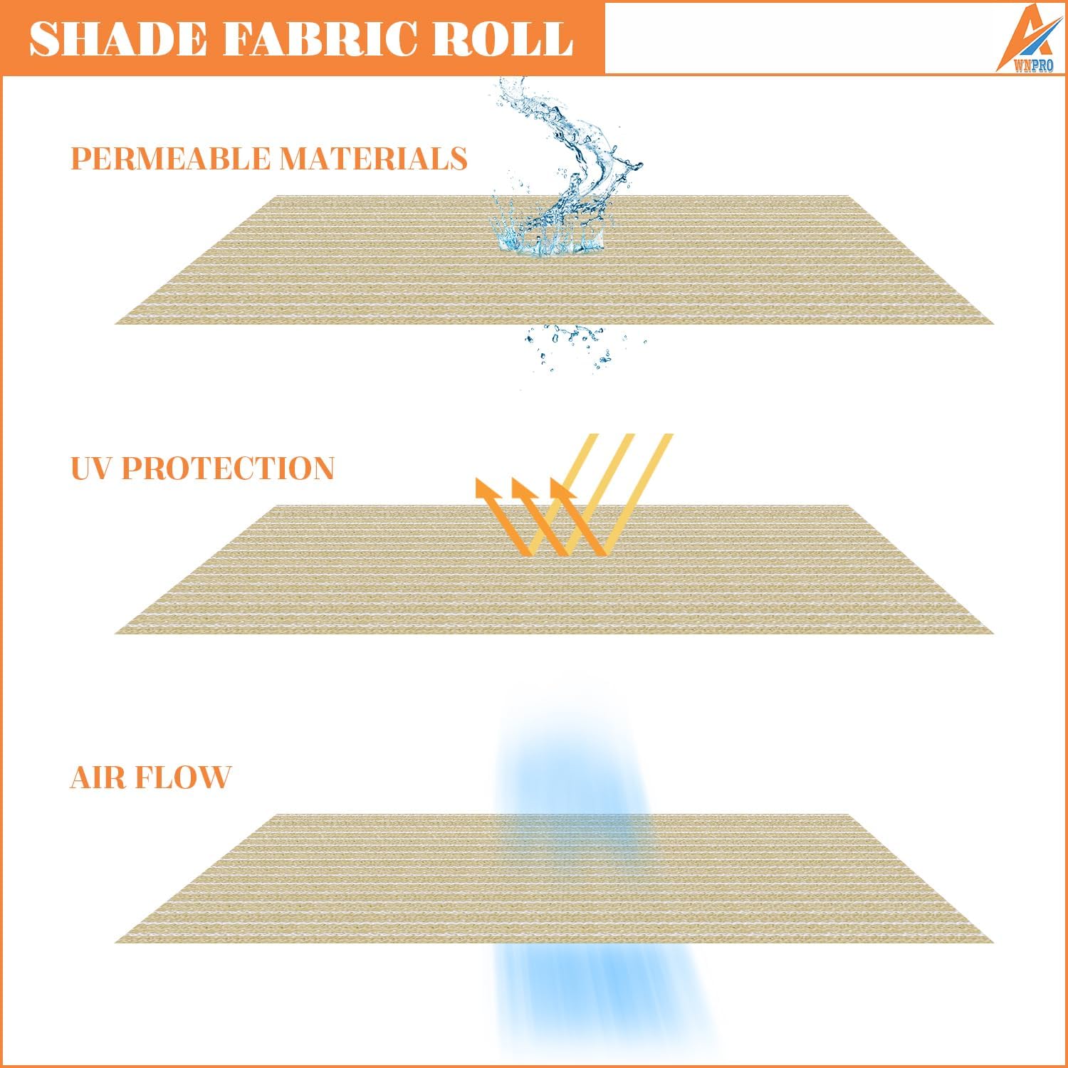 6' x 25' Sun Shade Roll DIY Cuttable Sun Shade Sunlight Blockage Cover for Outdoor Backyard Patio Pergola Greenhouse Plants (Beige)