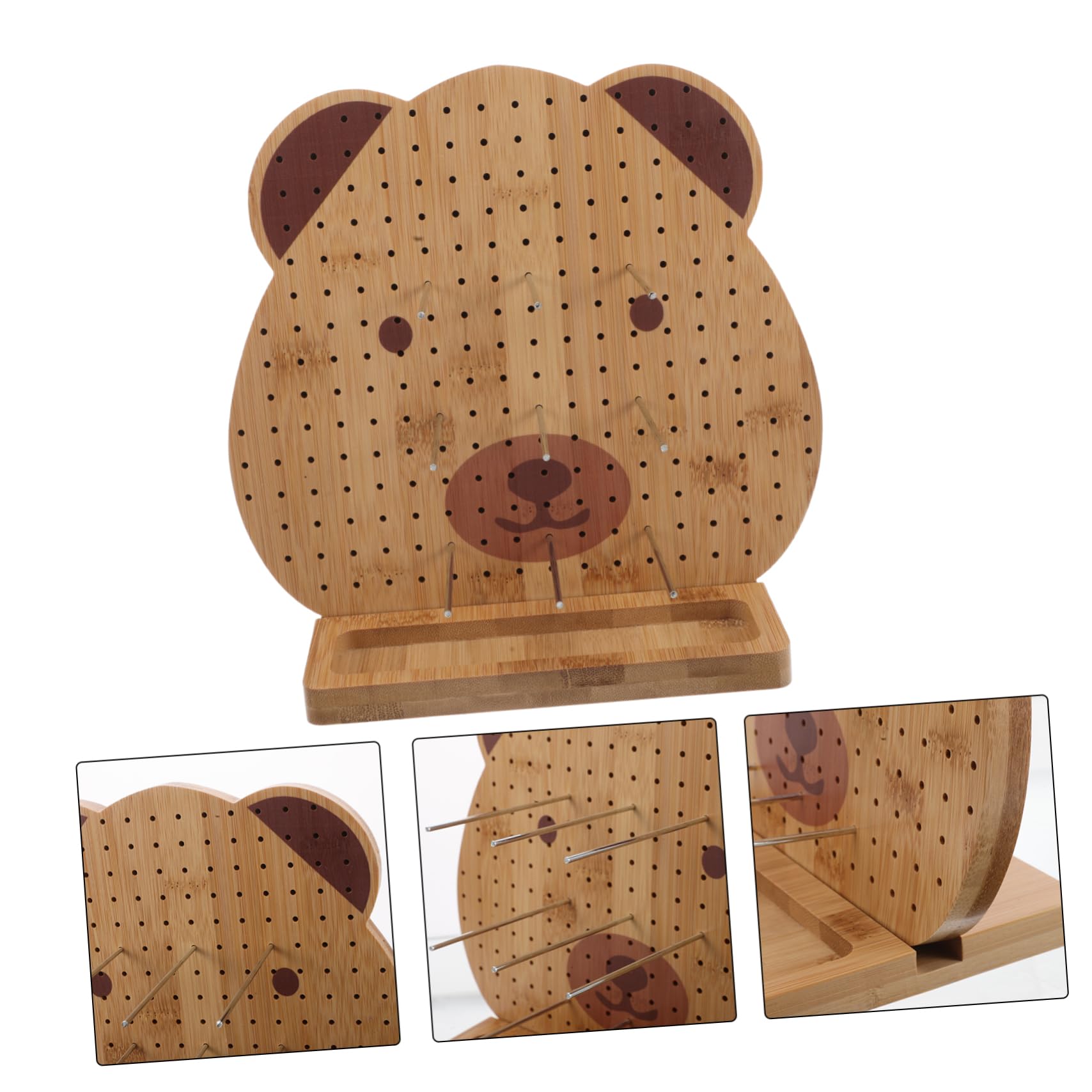 LALAFINA Tabla de Crochet de Madera Duradera y Práctica para Proyectos de Tejido de Punto, Herramienta Conveniente para Principiantes y Entusiastas del Ganchillo en Casa