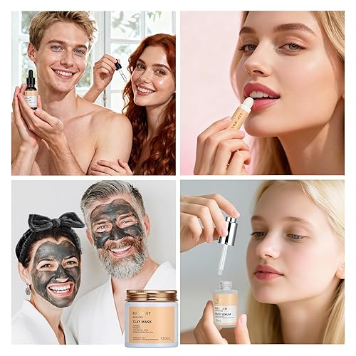 Miniatura 6 de Juego de cuidado de la piel para mujeres y hombres, kit facial de 28 piezas en casa, juego de mimo de cuidado personal, regalos de cumpleaños,