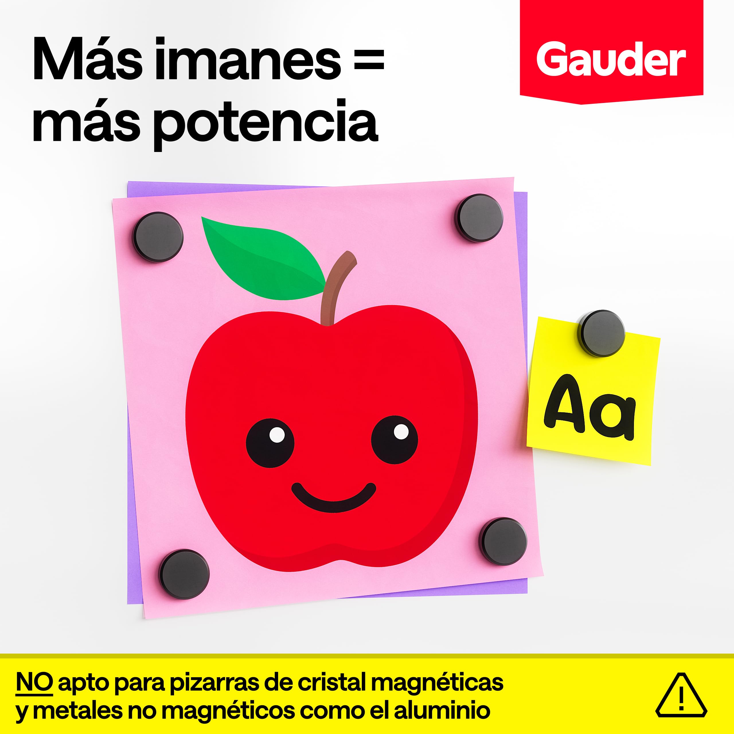 GAUDER Imanes para Pizarra Blanca, Nevera & Oficina - Discos Magnéticos Redondos Fuertes - Imanes Negros para Uso Diario (62 Piezas - 18 x 5 mm)