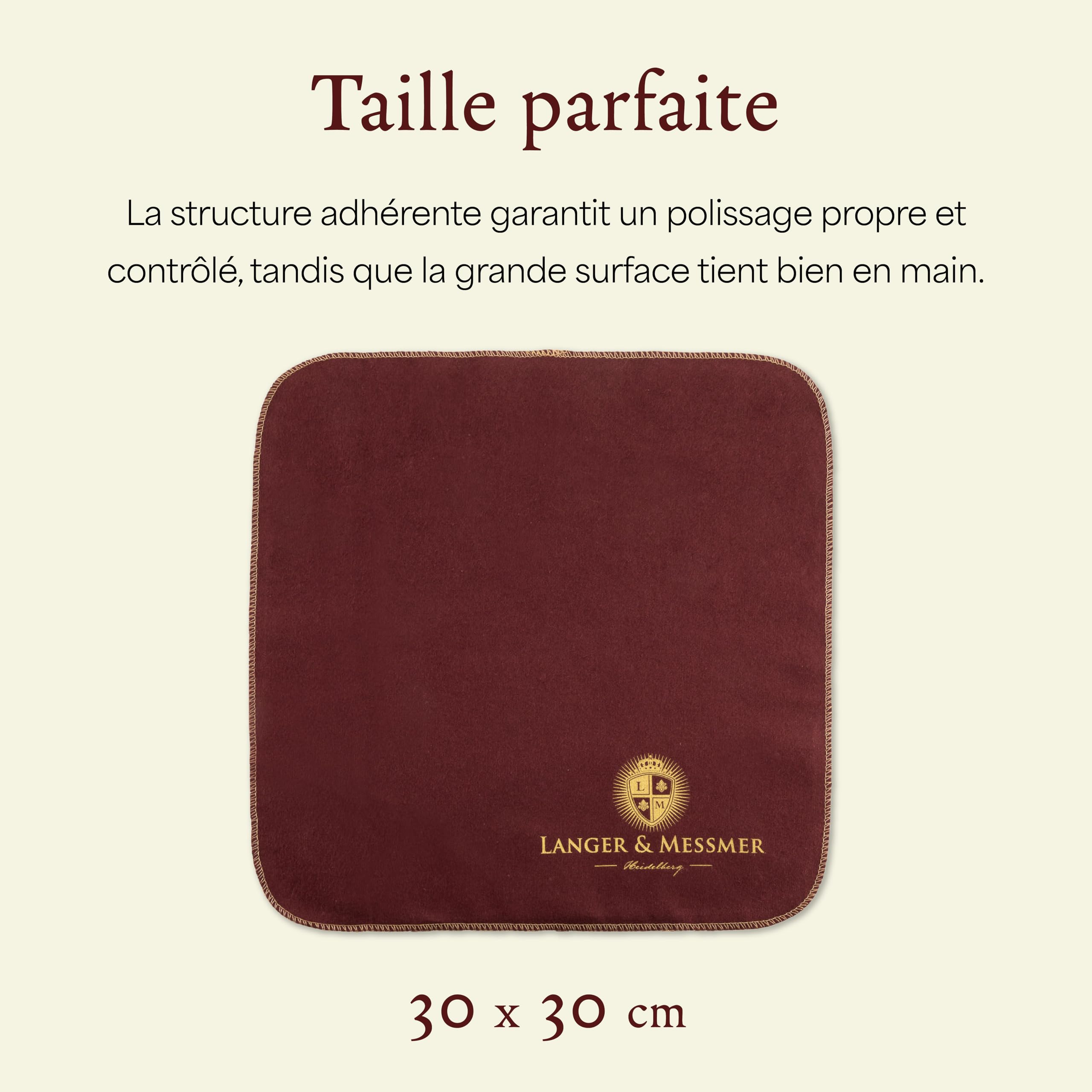 Langer & Messmer Lot de 6 chiffons de polissage pour cuir lisse 100% coton - Pour l'entretien professionnel du cuir souple - Bordeaux