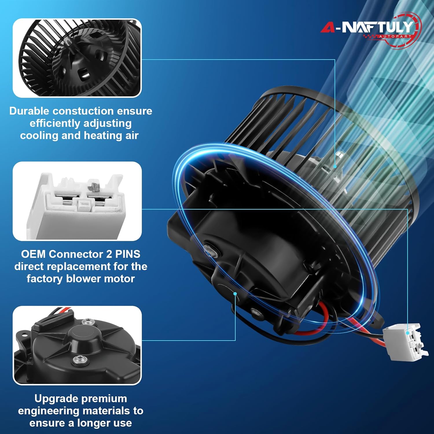 AC Blower Motor Fan Replacement Fits for Dodge Dart GT SE SXT 2013 2014 2015 2016 - HVAC Heater Blower Motor, Replace 700315