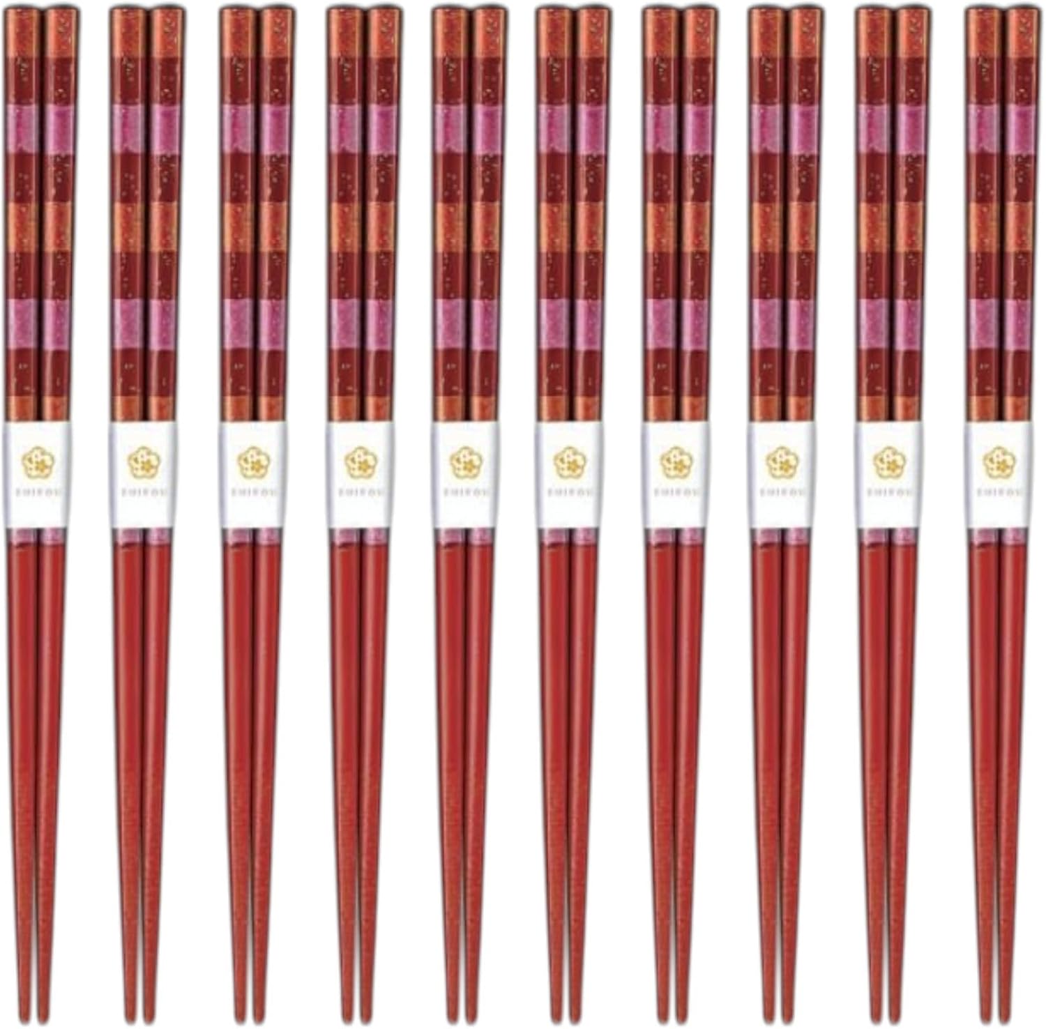 J-kitchens 10 Pair Set of Chopsticks, Lunch, Picnic, Excursions, Sports Events, Guests, Wooden, Angu, 8.3 inches (21.0 cm), Dishwasher Safe, Made in Japan