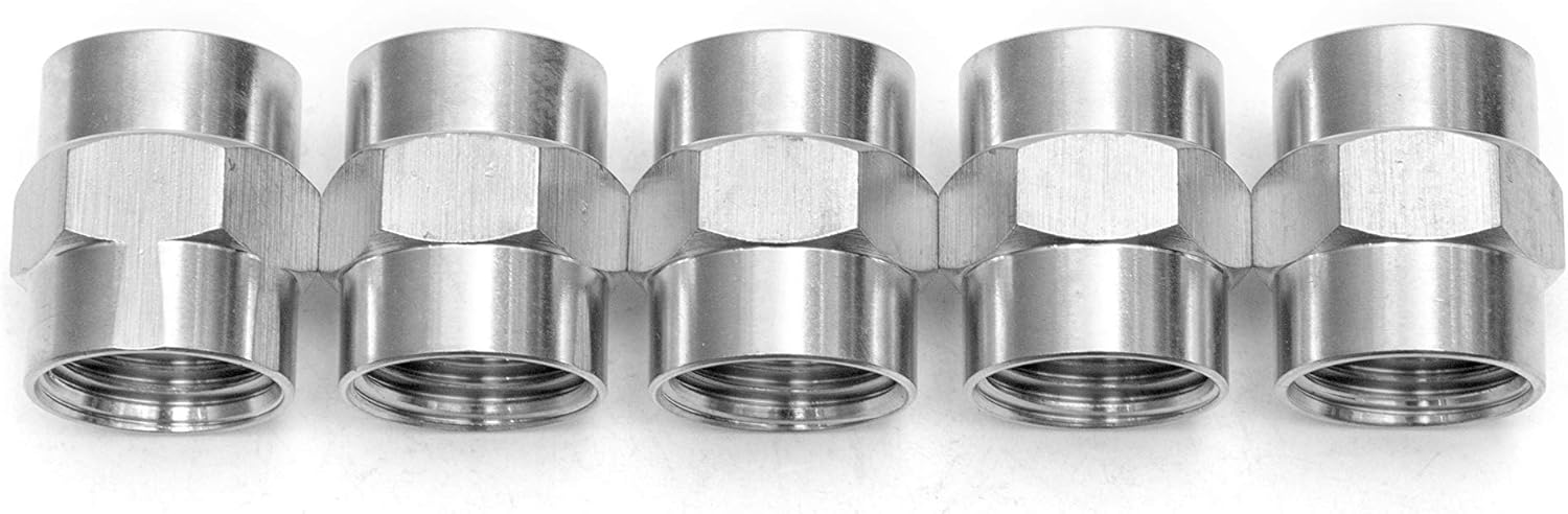 LTWFITTING Bar Production Stainless Steel 316 Pipe Fitting 1/2" Female NPT Coupling Water Boat (Pack of 5)