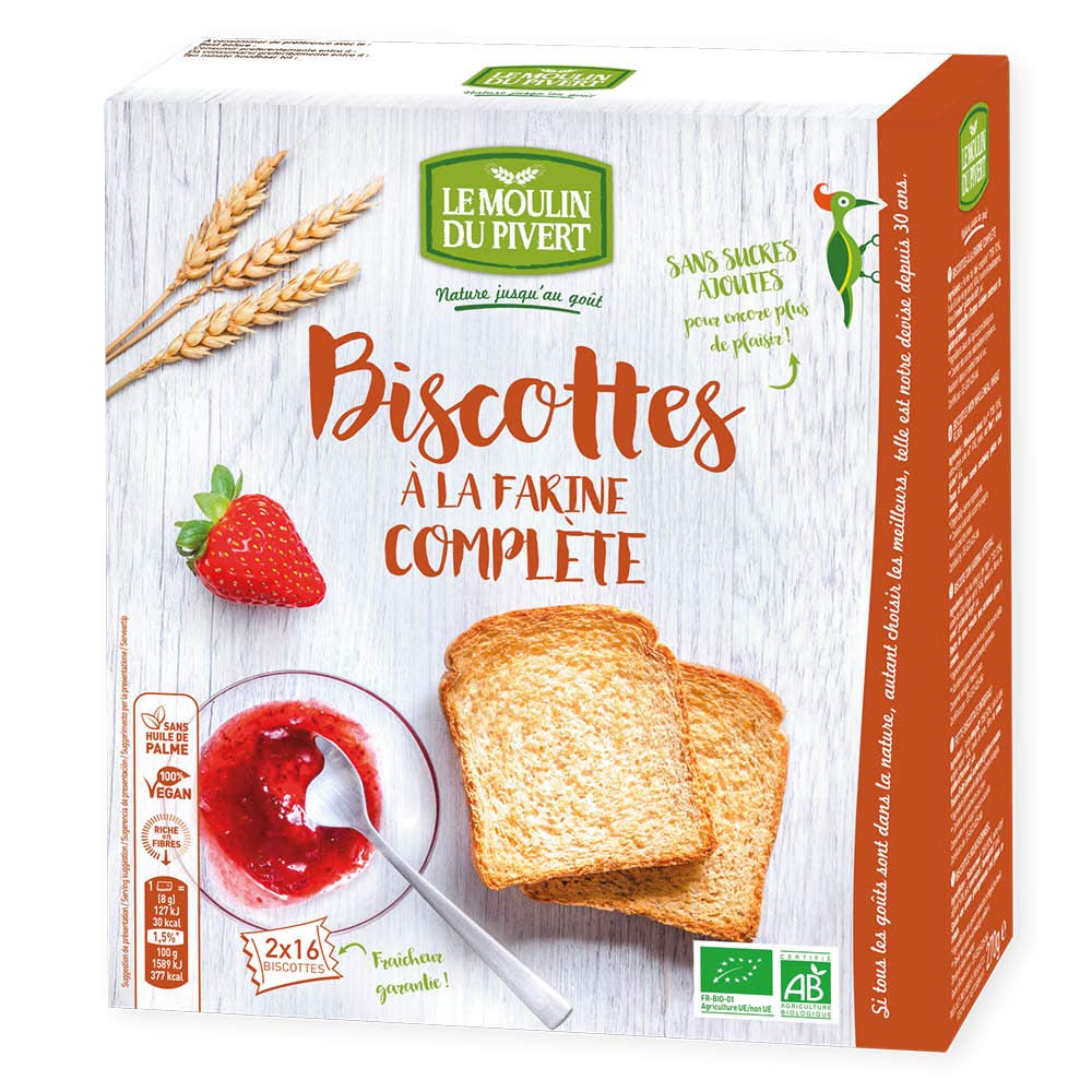 Moulin des moines - Biscottes Complètes 270G