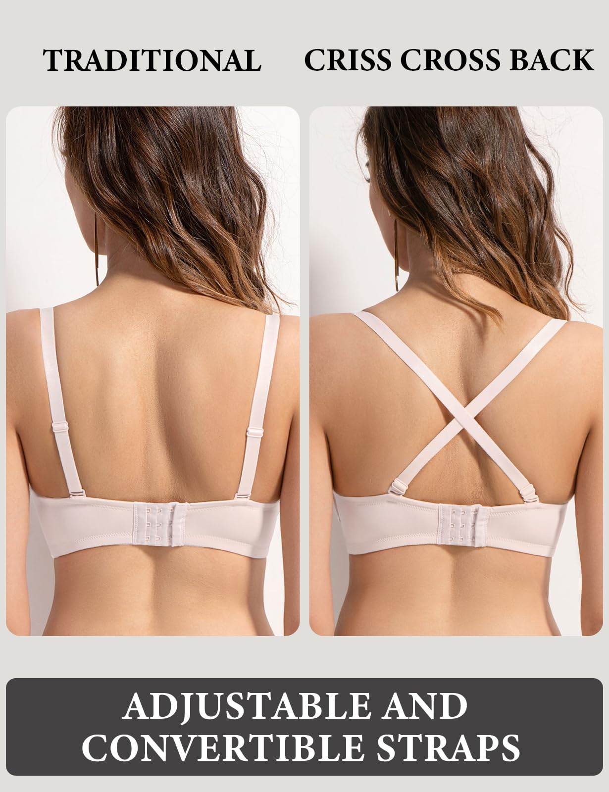 Brasier con Relleno Push up para Mujer, sin Costuras, Brasier con Aros, añade una Copa, Sostén Rosa, 90A