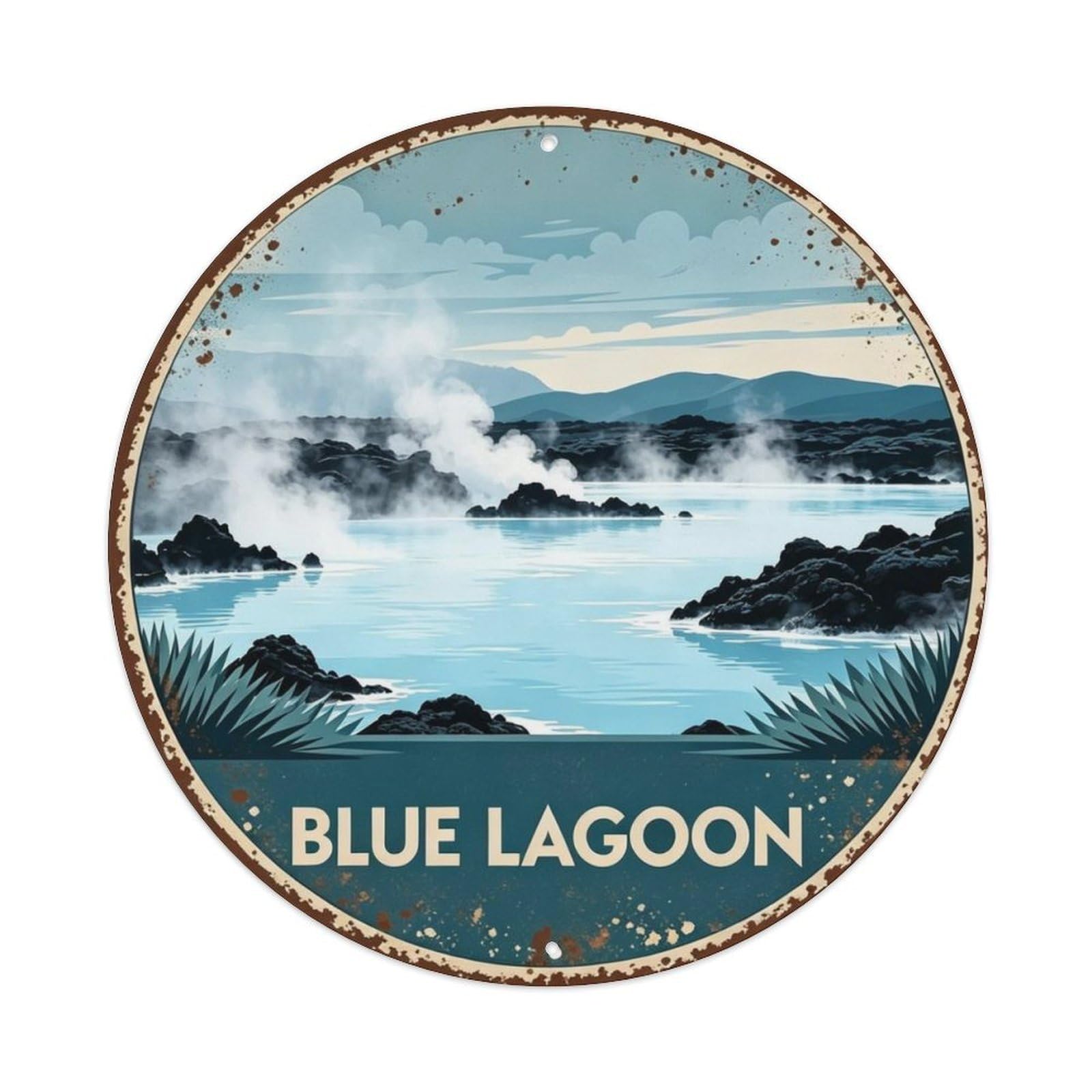 Iceland Blue Lagoon Metal Tin Sign Plaque