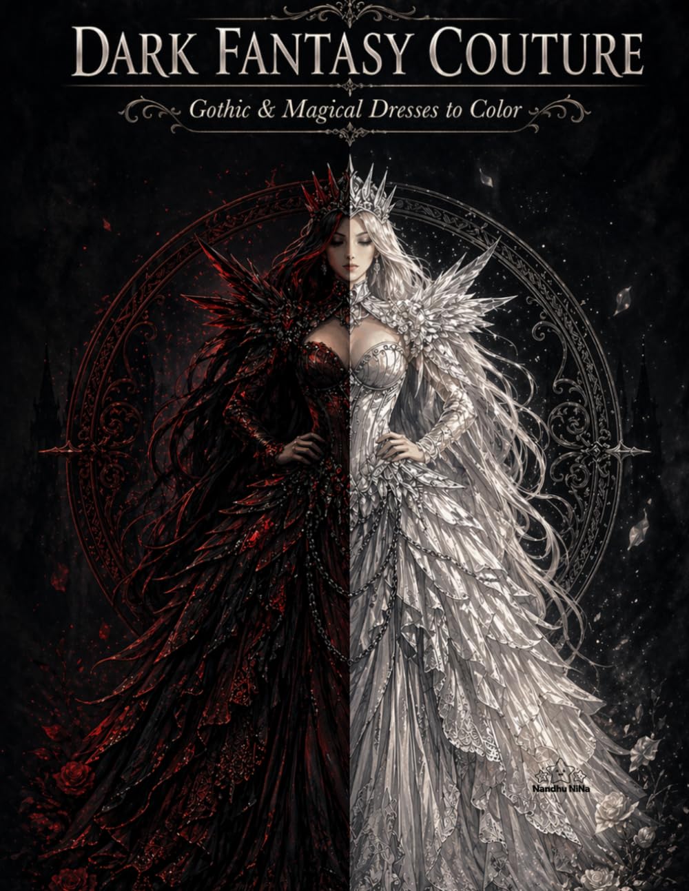 Dark Fantasy Couture: Gothic & Magical Dresses Coloring Book for Adults (Fantasy Dress Collection)