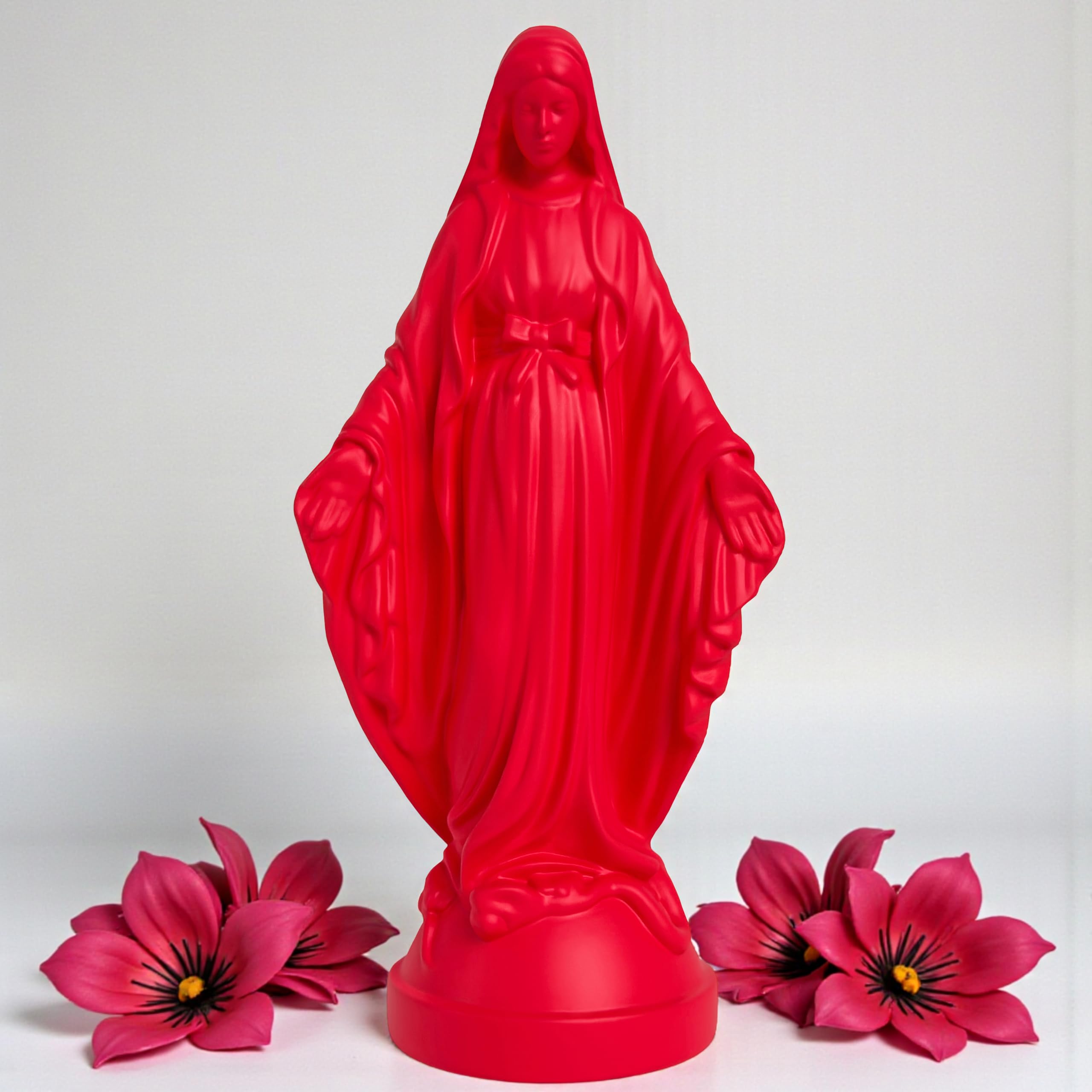 Comemori Neon Pink Pop Mary, Modern Virgin Mary Statue, Decorative Resin Figurine, Unique Collectible Gift (Neon Pink)