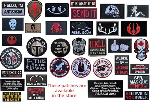 Miniatura 5 de Parche bordado con gancho y bucle con texto en inglés "I Come I Fuck Shit Up I Leave" (I Come I Fuck Shit Up I Leave)