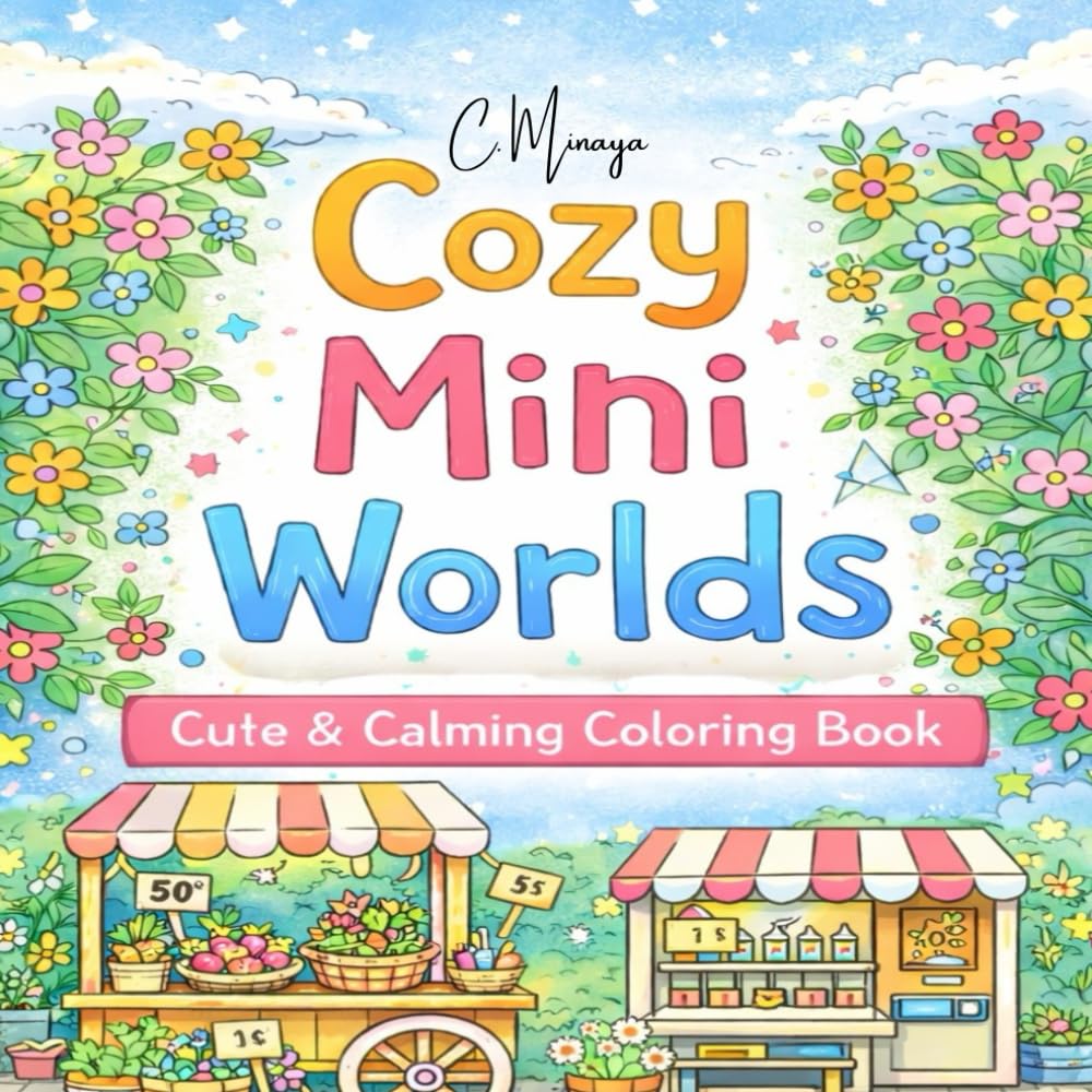 Cozy Mini Worlds: Cute & Calming Coloring Book (Cozy, Cute, & Calming)