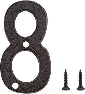 LUTER 3 Inch House Address Numbers Black Street Numbers Floating House Numbers Mailbox Numbers Door Numbers for House Number with 2Pcs Fixing Screws Number(8)
