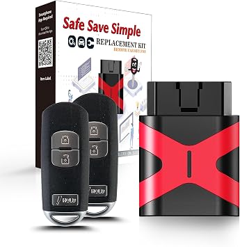 2 Programmable Keyfob, Replacement Car Keys Fob and DIY Programmer Kit Scanner Tool for 2012-2019 Mazda 3 5 6 CX-3 CX-5 CX-9 Remote WAZSKE13D01
