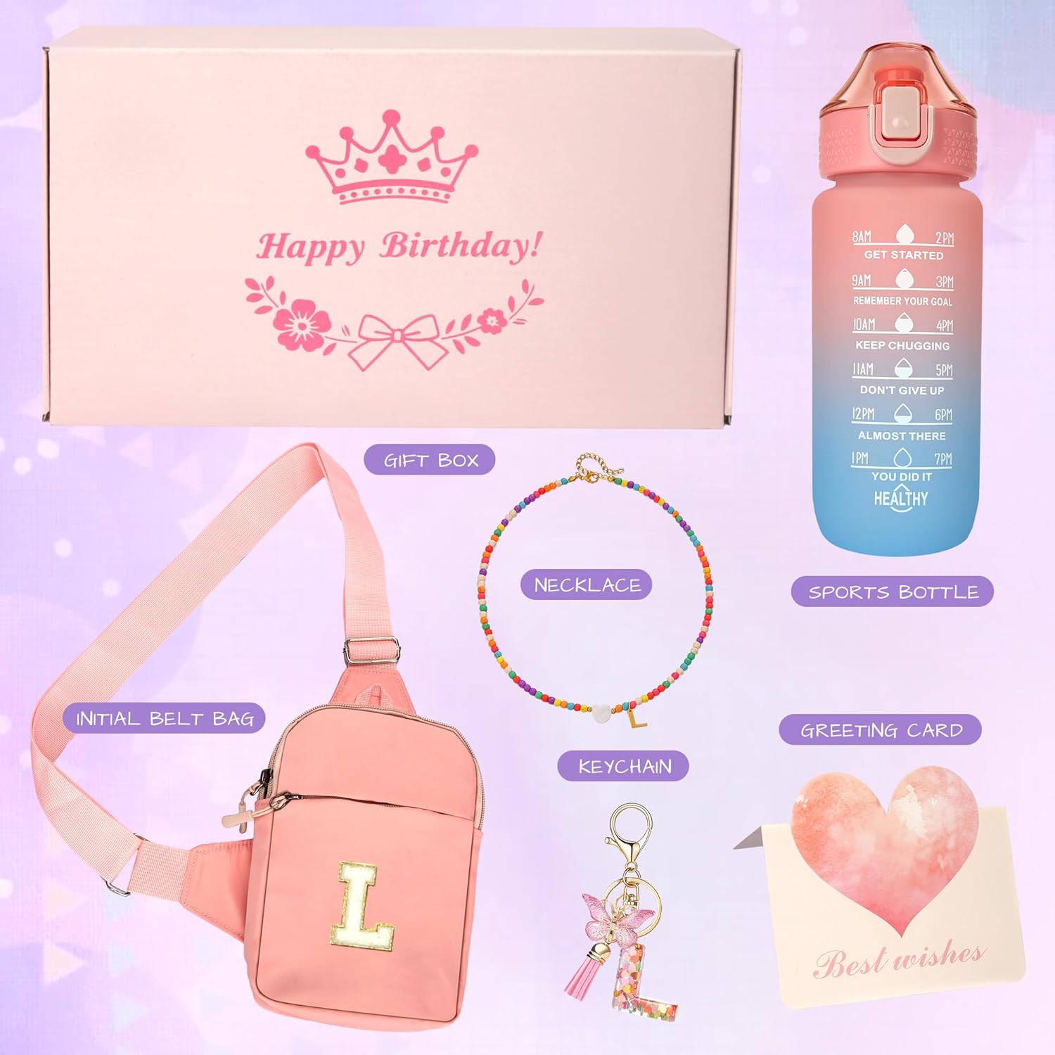 Personalized Fanny Pack for Girls, Initial Cross Body Bag Fanny Pack for Girl, Birthday Gifts for 4 5 6 7 8 9 10 11 12 13 Year Old Girls, Birthday Teenage Girl Gifts for Daughter Granddaughter(L) - Image 2