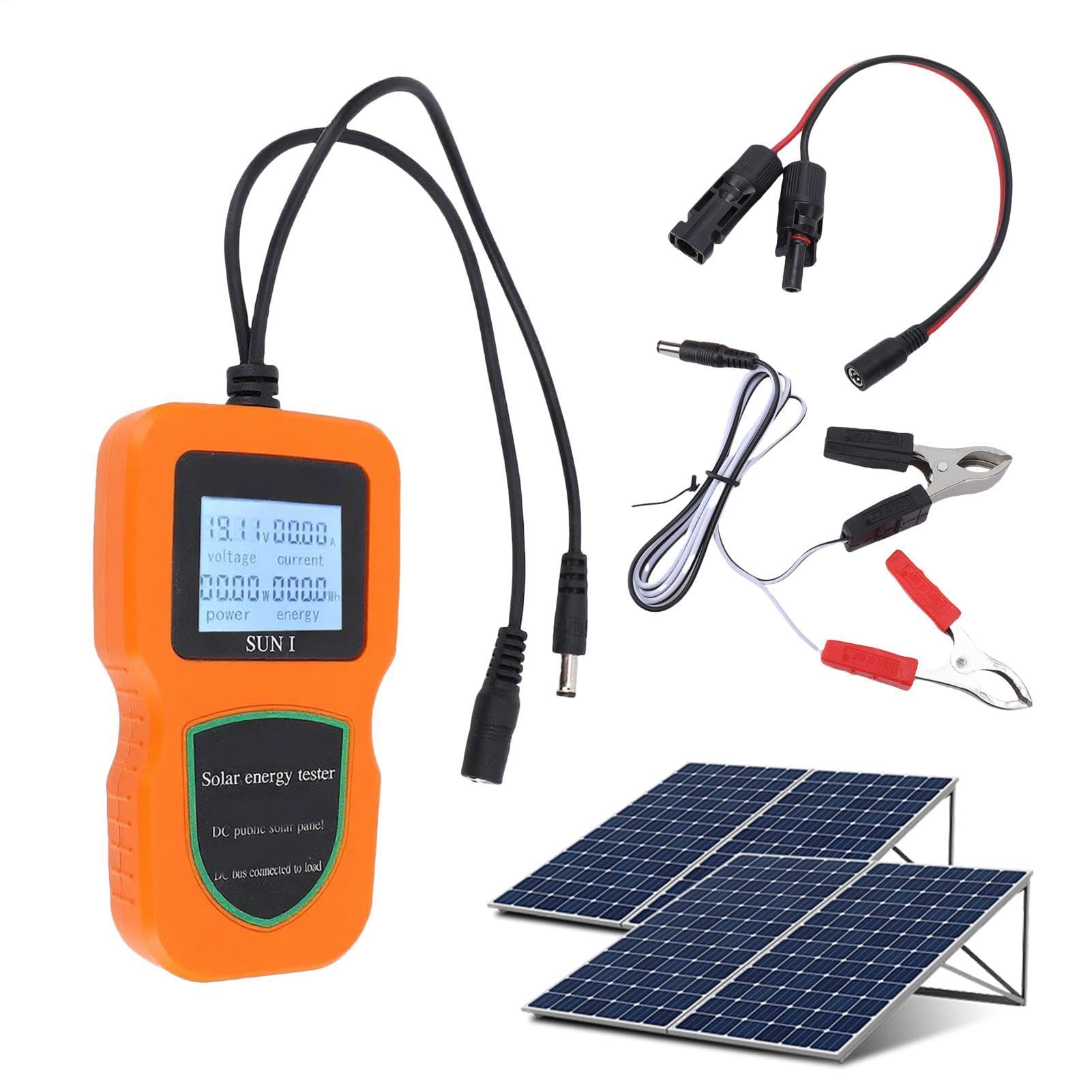 Misuratore Pannello Solare Portatile Senza Batteria | Misuratore di per Pannelli Per Esterno Casa Appartamento Automobile Furgone Camper Barca Viaggio Monitoraggio Test