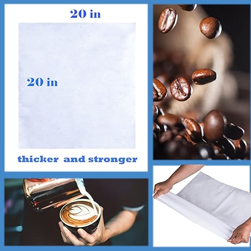 Miniatura 2 de Paquete de 50 filtros de café frío, bolsas comerciales de 20 x 20 pulgadas, para preparar café de hasta 5 libras, bolsa de filtro, filtro de café de