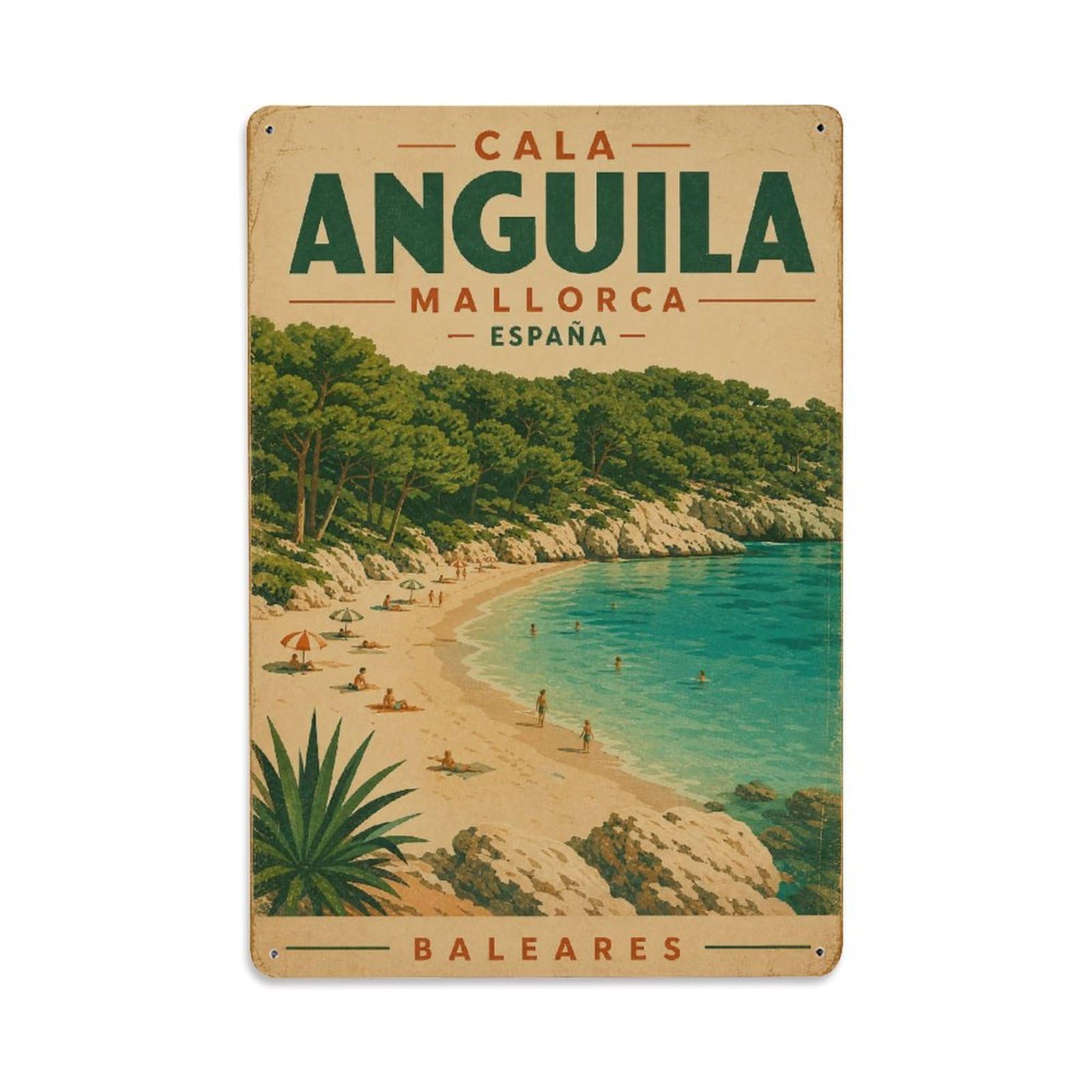 Metal Tin Sign Mallorca Spain Vintage Travel