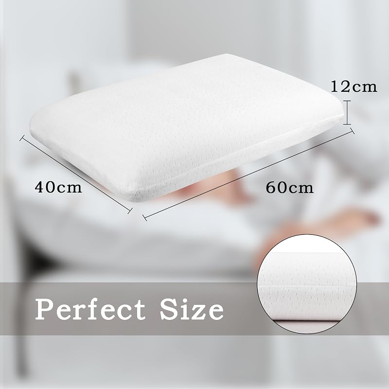 Gosider Memory Foam Párna - Kényelmes Alvópárna Hát- és Oldalt Alvóknak, Levehető Mosható Huzattal, Fehér, 60x40 cm