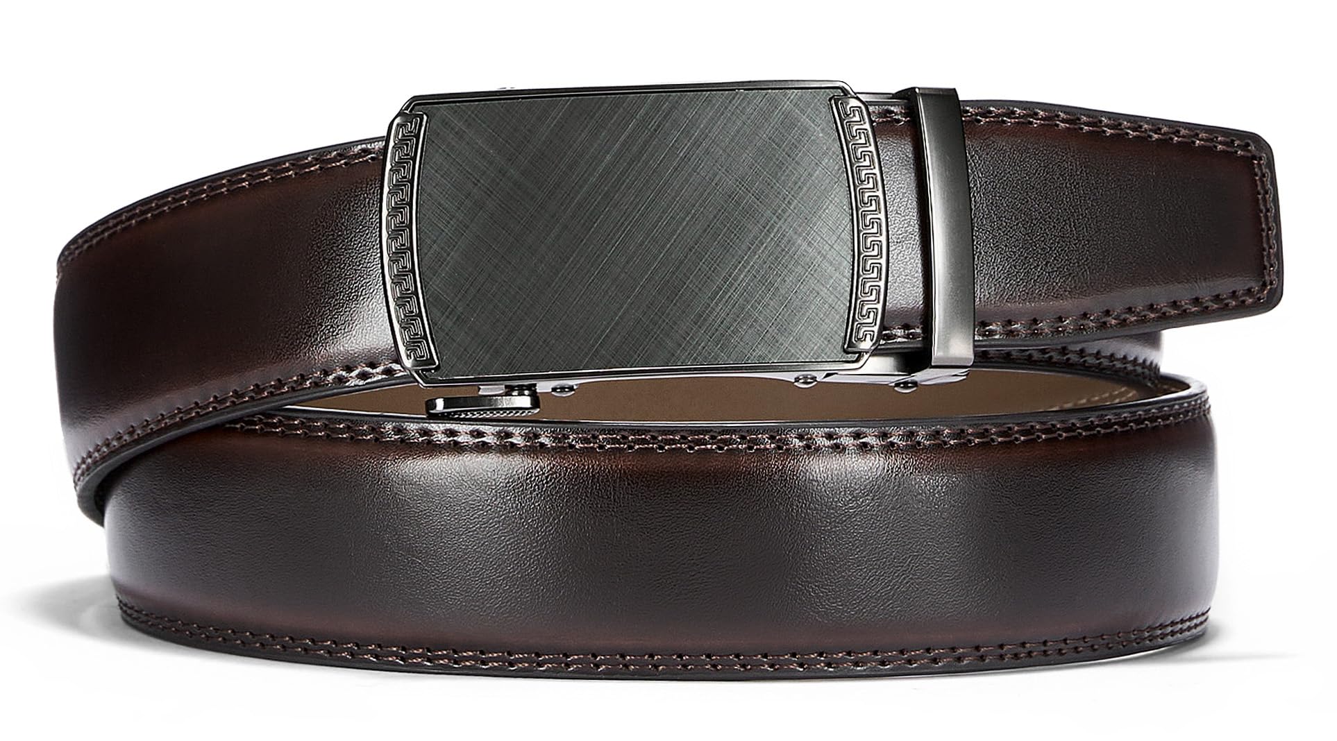 CHAOREN Cintura Uomo, Cintura Uomo Pelle Cricchetto Automatica Fibbia 35mm, Trim Regolabile per Adattars