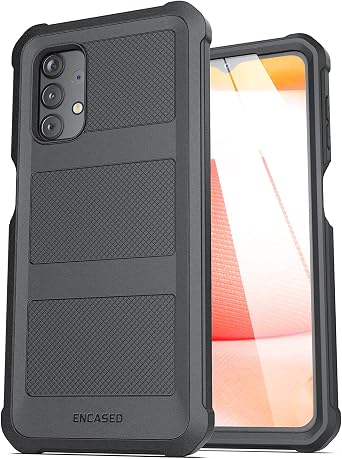 ENCASED Falcon Designed for Samsung Galaxy A32 5G Case, Protective Heavy Duty Full Body Phone Case Black