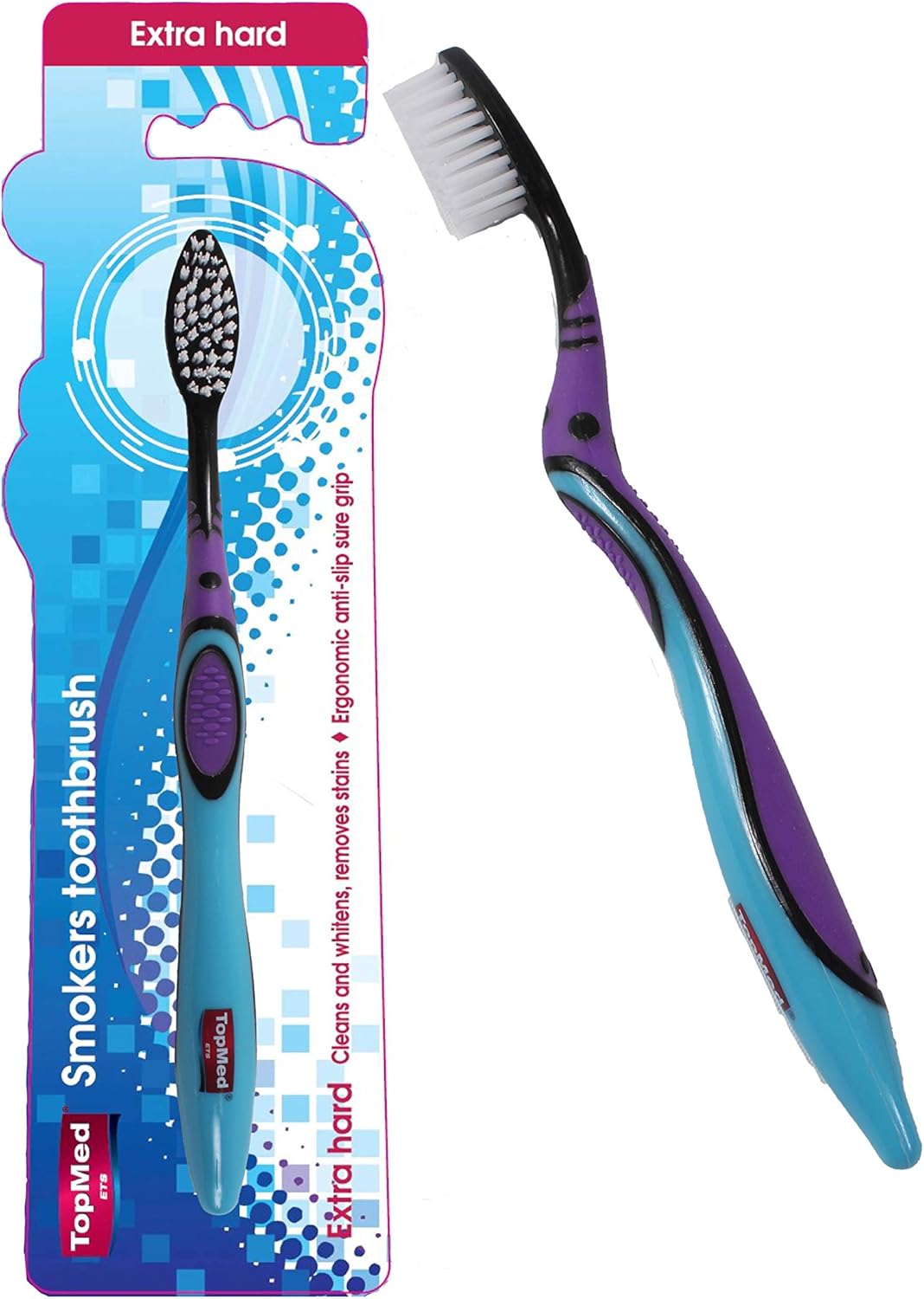 Top Med ETS Smokers Toothbrush Extra Hard (Color May Vary) 1 Pack Amazon.co.uk Health