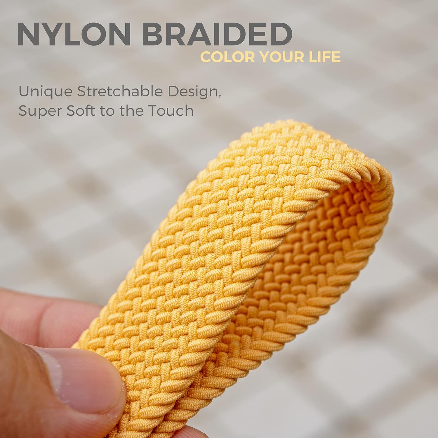 SENLLY Wristlet Lanyard, Hand Wrist Strap Keychain Holder, Made of High-End Super Soft Nylon Weave, 106 Maize - Image 3
