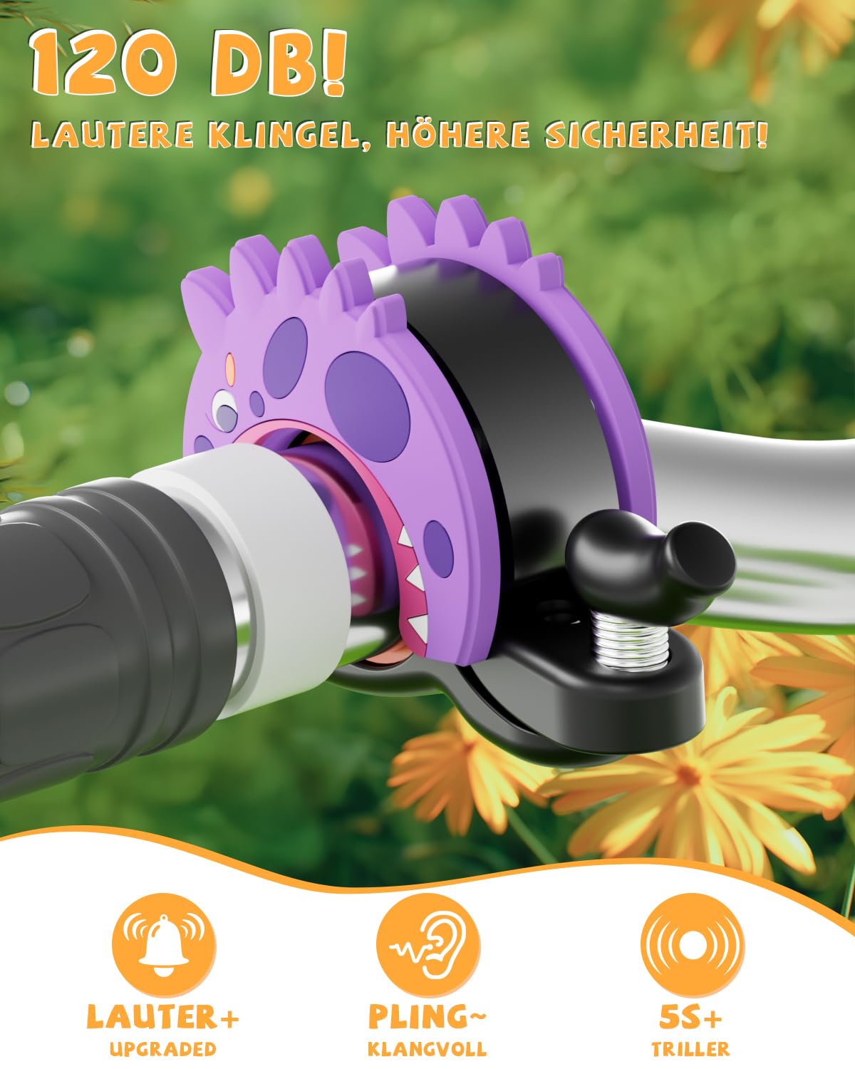 Campanello Bicicletta 22.2-25.4mm Mini Campanello per Bambini Ragazzi