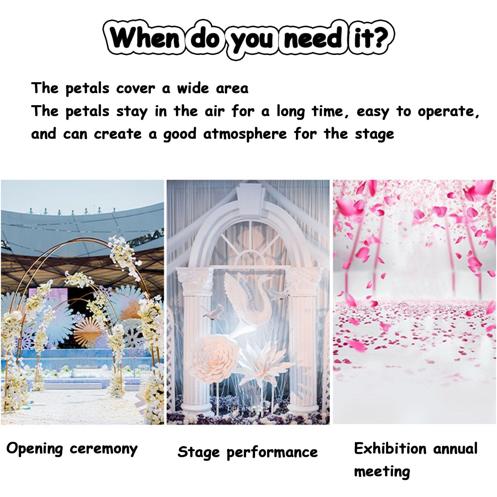 Lanciatore di Petali di coriandoli, sparatutto di Petali con Telecomando Wireless sospeso, per Matrimoni, concerti e Eventi teatrali (Small)