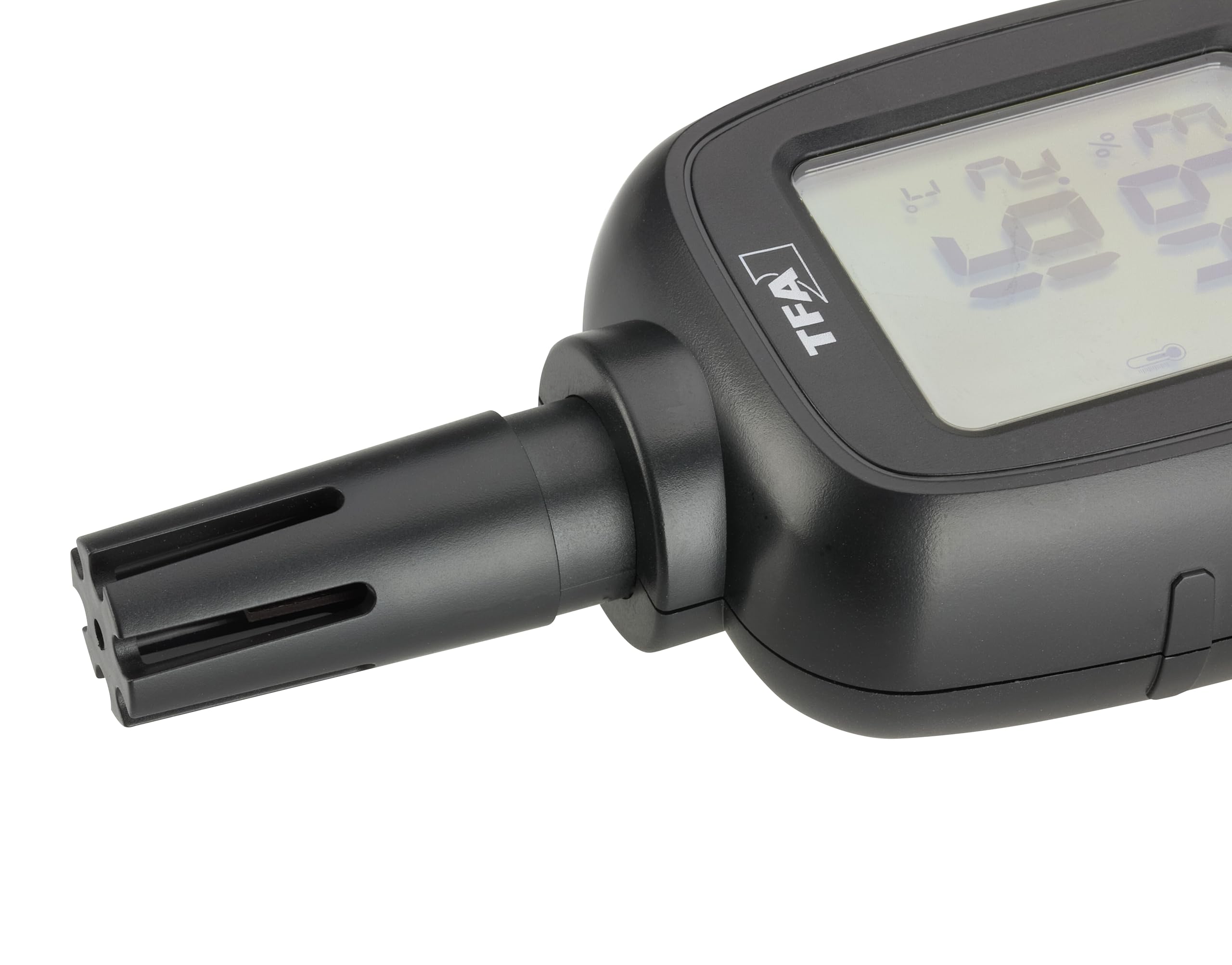 TFA Dostmann Igrometro professionale, misuratore di umidità digitale, 31.1066.01, veloce, preciso, da -50 a +70 °C, precisione 0,3 °C, termometro, funzione max min, retroilluminazione, nero