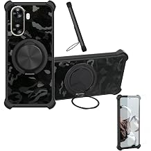 Case Compatible for Huawei Enjoy 70x Phone Case Cover [with 1* Tempered Glass Screen Protector] Hybrid Case[360Ring Support, Magnetic] CX-26-HEI