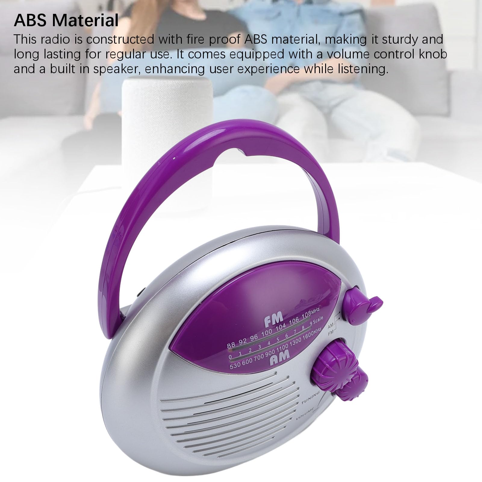 Radio de Douche à L'épreuve de l'eau IPX4, Radio Portable AM ​​FM avec Un Son Clair, pour la Salle de Bain, la Cuisine, L'extérieur, L'alimentation de la Batterie