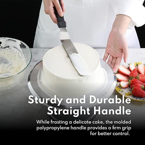 Miniatura 7 de New Star Foodservice 38156 Espátula de glaseado en ángulo, hoja de 6 pulgadas, 11 pulgadas en total, color plateado