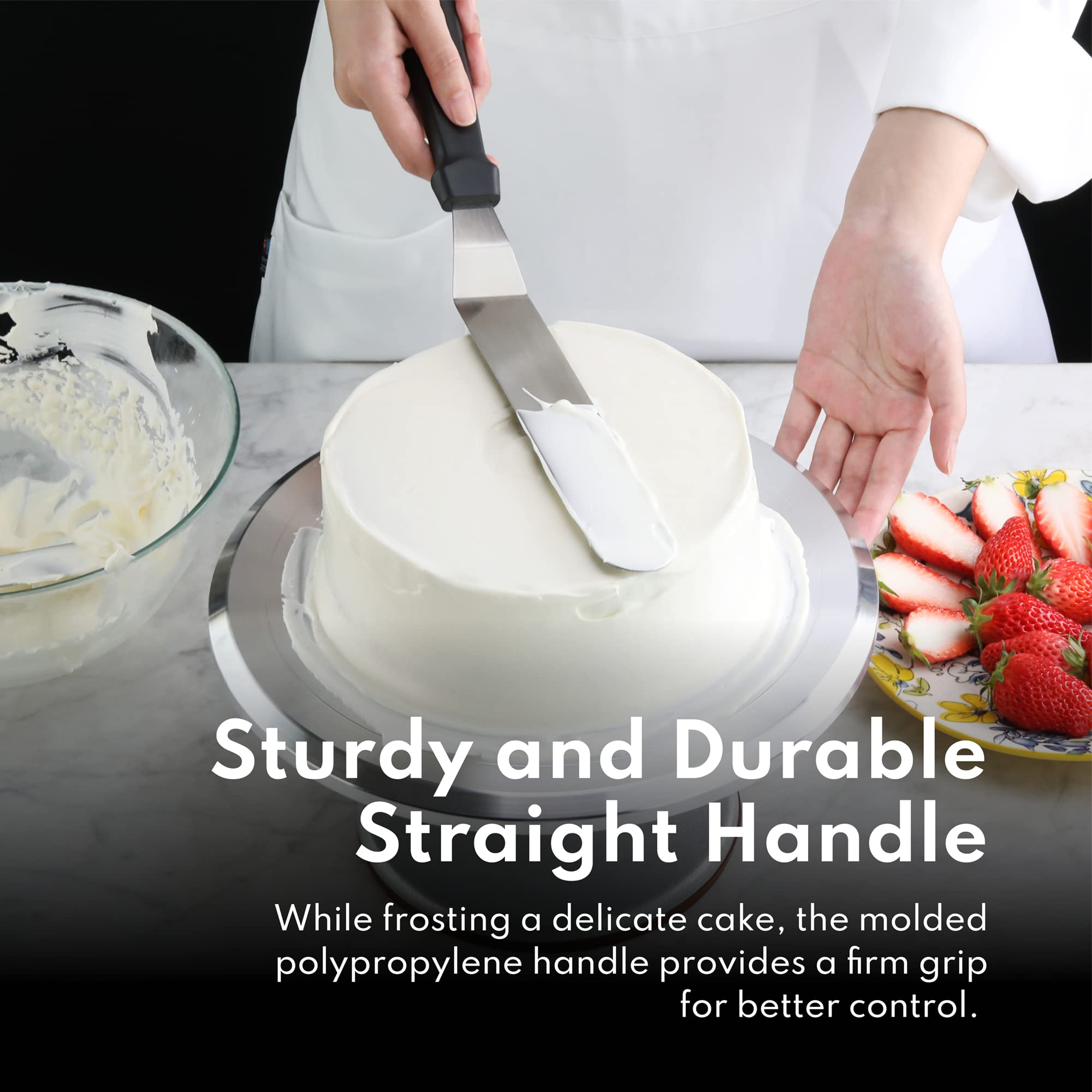 New Star Foodservice Offset Icing Spatula, 11-Inch, Silver