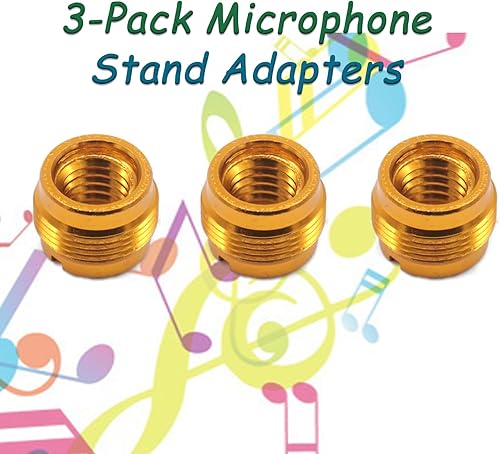 Miniatura 2 de CashBeat Paquete de 3 adaptadores de soporte de micrófono, adaptador de tornillo roscado macho de 58 pulgadas a hembra de 38 pulgadas para soporte