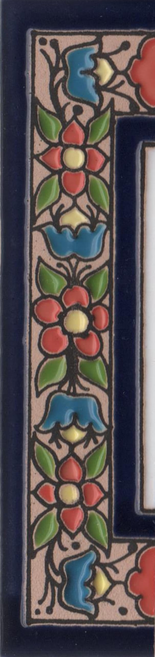 House Numbers Ceramic Numbers & Letters Tiles Red Blue & Green Floral Design Tile Size: 11cm x 5.5cm 2 to 7 Tile Frames (Half End) โ image 1