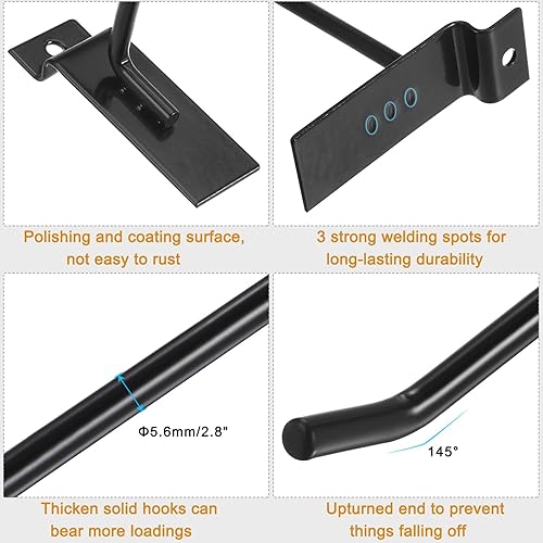 Miniatura 3 de HARFINGTON 60 ganchos de pared de listones de 12 pulgadas de largo, panel de clavijas de metal, gancho para colgar en la pared y colgar para garaje,