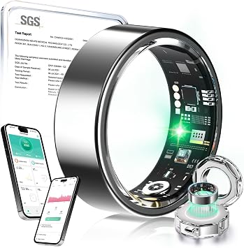 New Upgraded Smart RingJZ5.0 Chip & 0 Measurement Error IP68 Waterproof | Smart Ring Women Silver, 11#