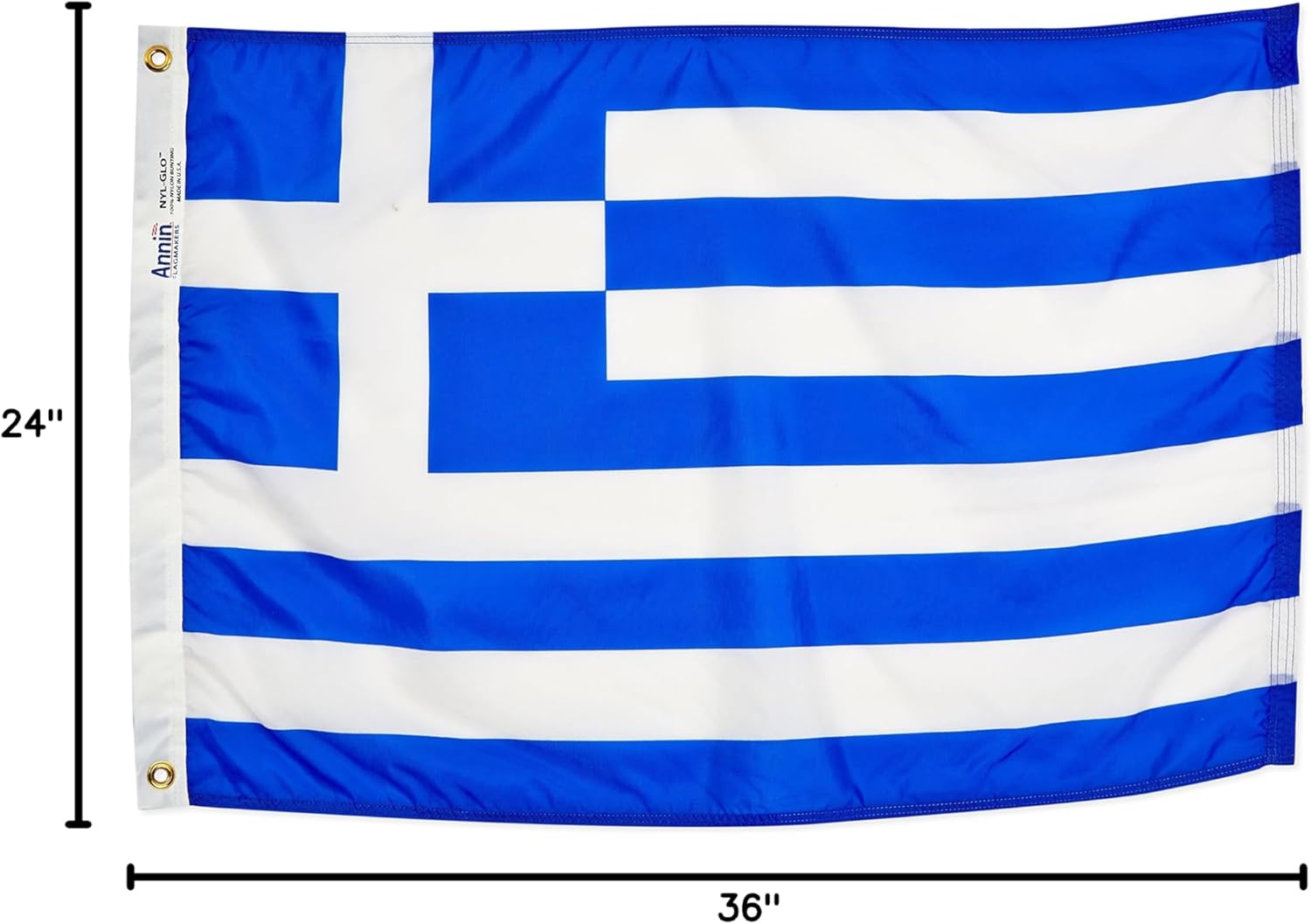 Annin Flagmakers Greece Flag USA-Made to Official United Nations Design Specifications, 2 x 3 Feet (Model 193008)
