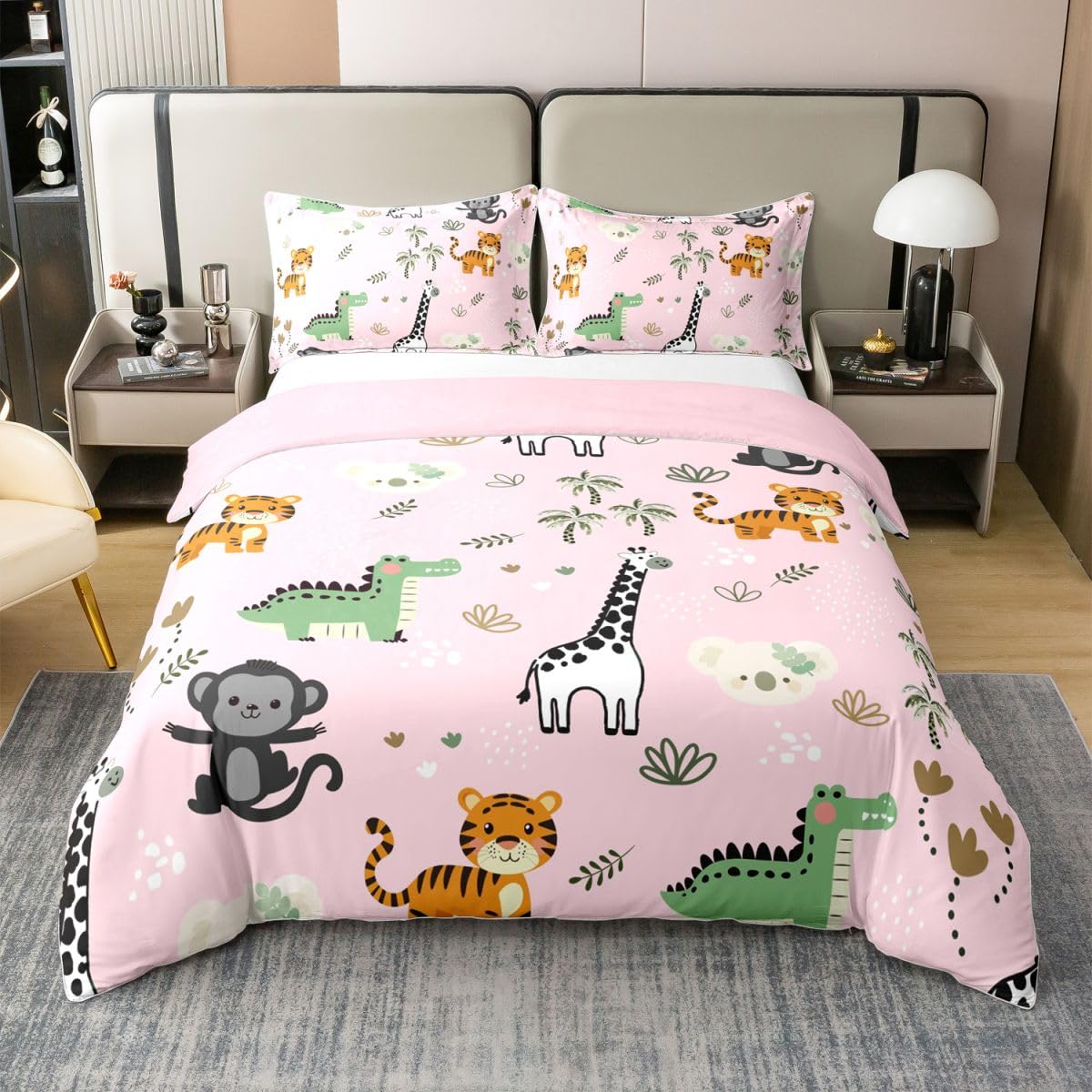 Housse de couette 200x200 coton jungle pour éviter la transpiration de l'enfant