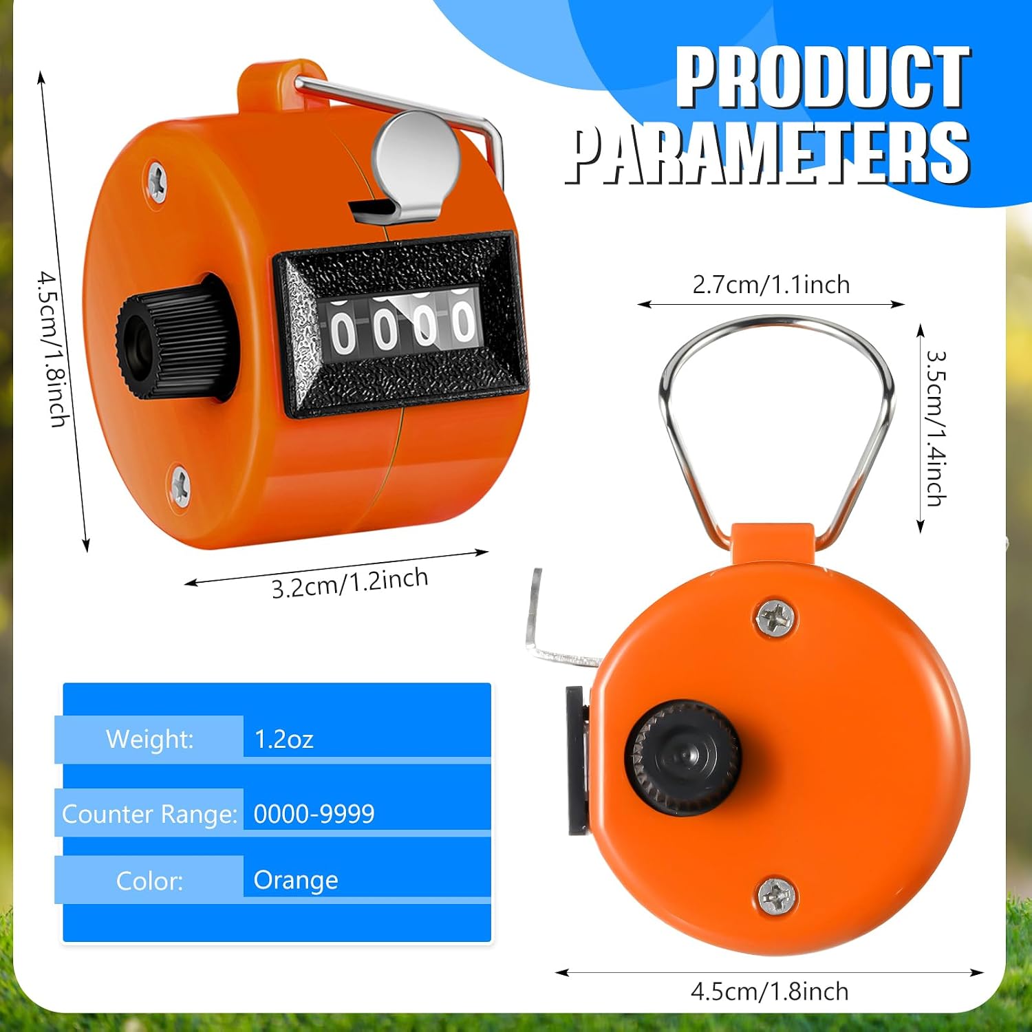 TOODOO 6 Pack Hand Tally Counter 4 Digit Mechanical Palm Clicker Plastic Hand Held Counter Clicker with Metal Finger Ring for School Golf Sports Events Office Stadium image 2