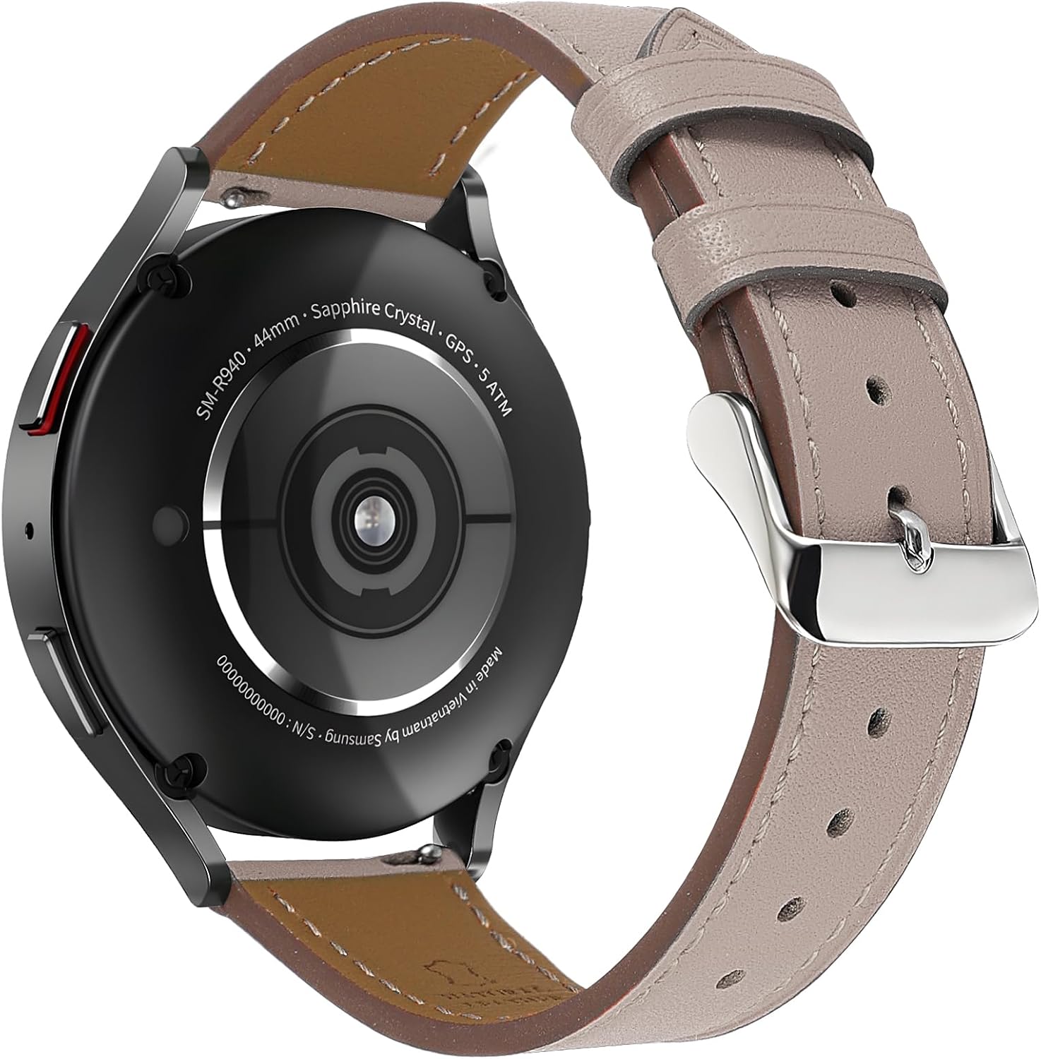Italy Genuine Leather Watch Bands Compatible with Samsung Galaxy Watch 7 6 5 4 40mm 44mm, 5 Pro 45mm, 6 4 Classic Active 2, 20mm Quick Release Leather Watch Straps Replacement Band for Women Men