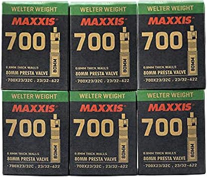 Maxxis Welter Weight 700x23-32C 80mm Bike Inner Tube Presta FV, 6 Pack, STB2214-6