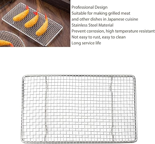 Miniatura 4 de TOPINCN Rejilla para parrilla Rejilla Rejilla de Rejilla Segura Trampa de grasa de cocina Rectangular Red de parrilla de acero inoxidable Estante de