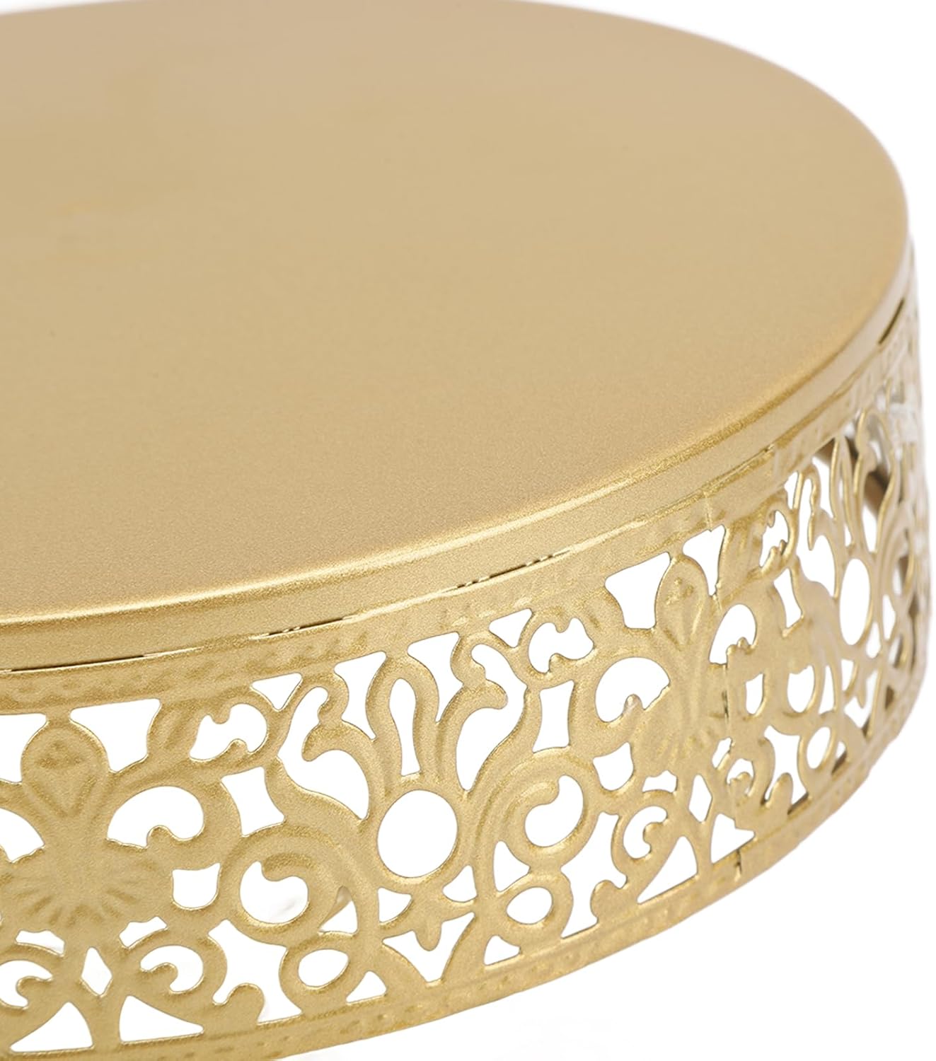 Cake Stands, Vintage Golden Cake Stand Round Dessert Displays Plate for Party Wedding (Large)
