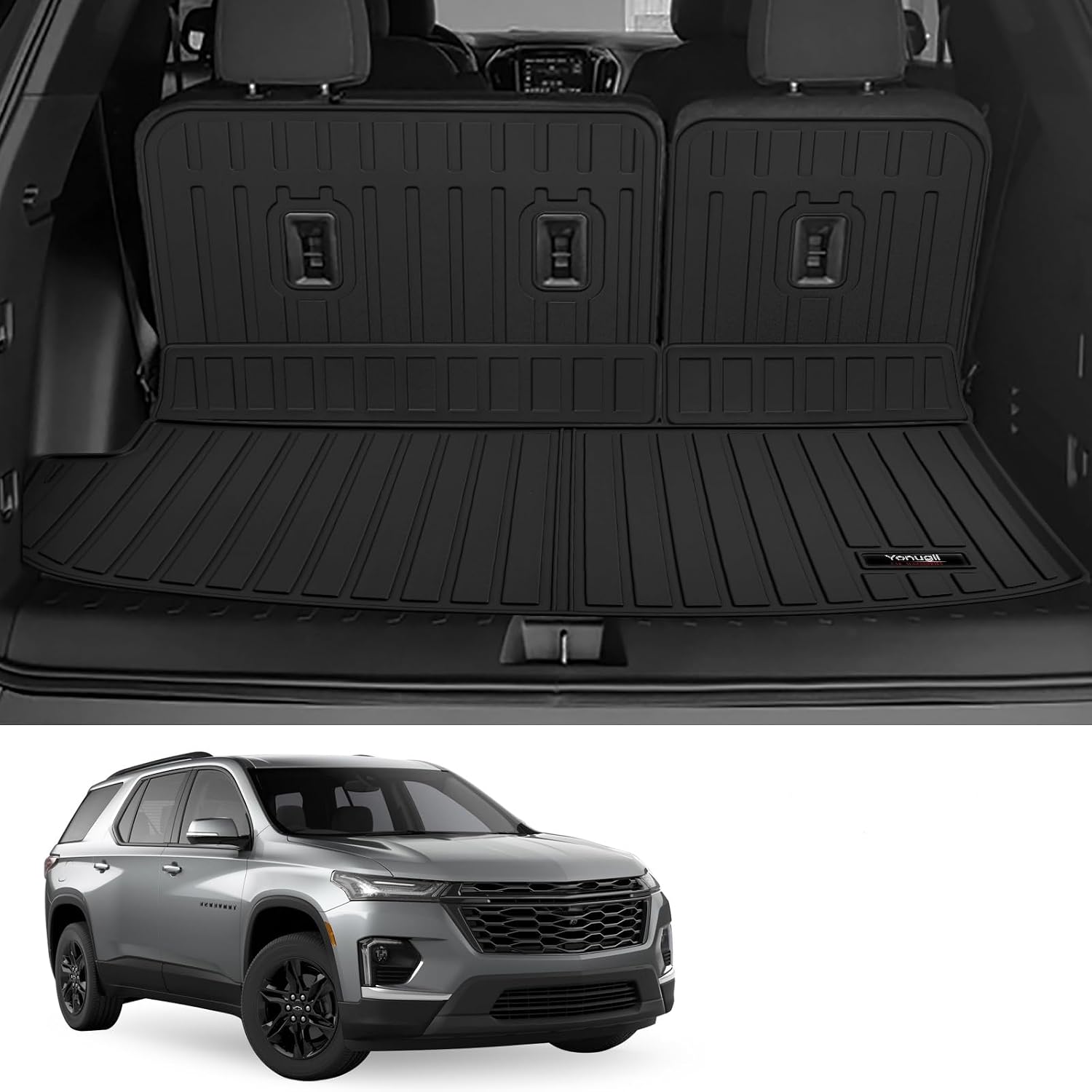 Custom for 2018-2023 Chevy Traverse/2024 Traverse Limited Cargo Mats and Rear Seat Backrest Mat All Weather TPE Protection Mat Accessories (for 2018-2023 Chevy Traverse/2024 Traverse Limited)