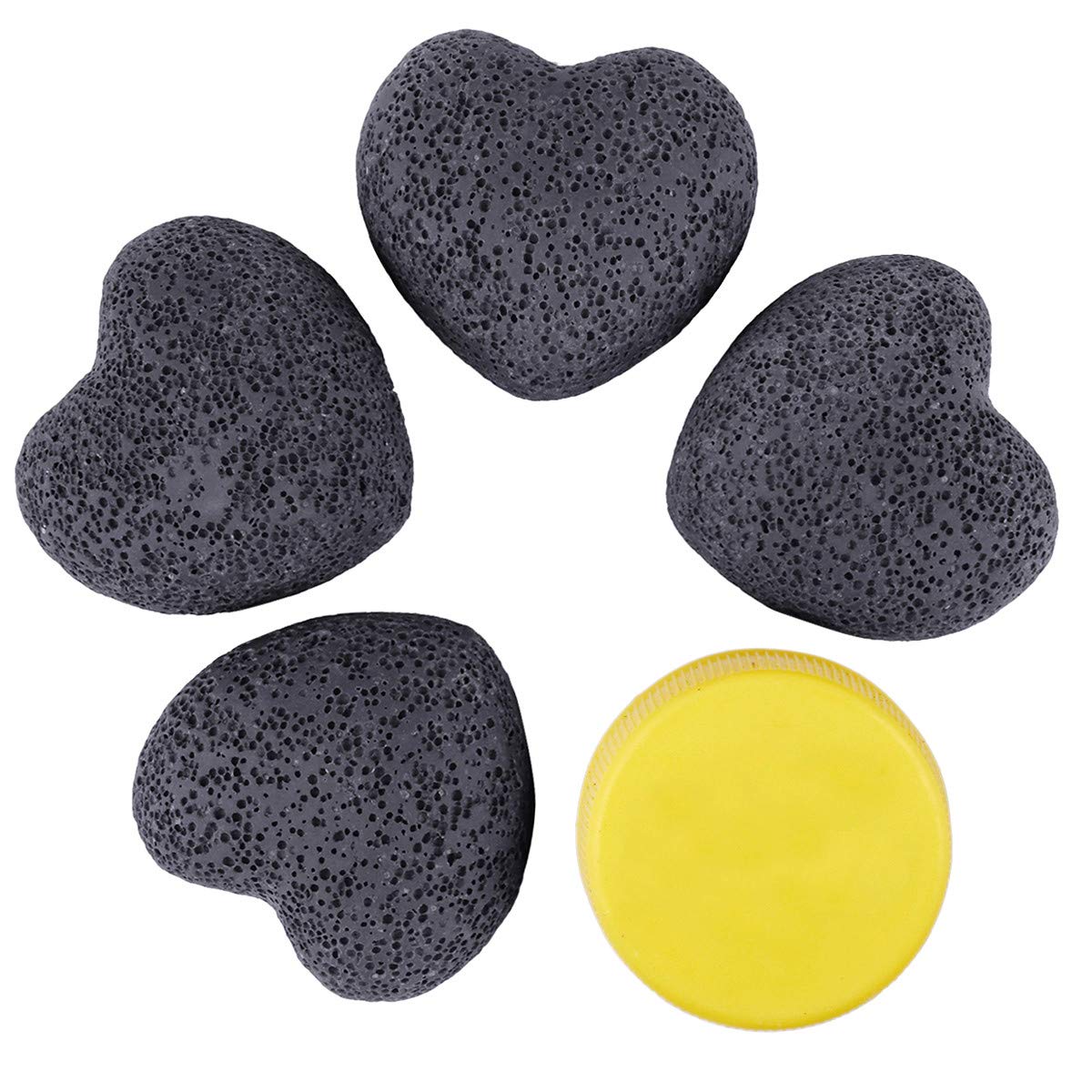 Nupuyai 10pcs Heart Palm Worry Stone for Chakra Reiki Healing Anxiety Pocket Love Stone for Home Office Decoration 25mm Black - Image 3